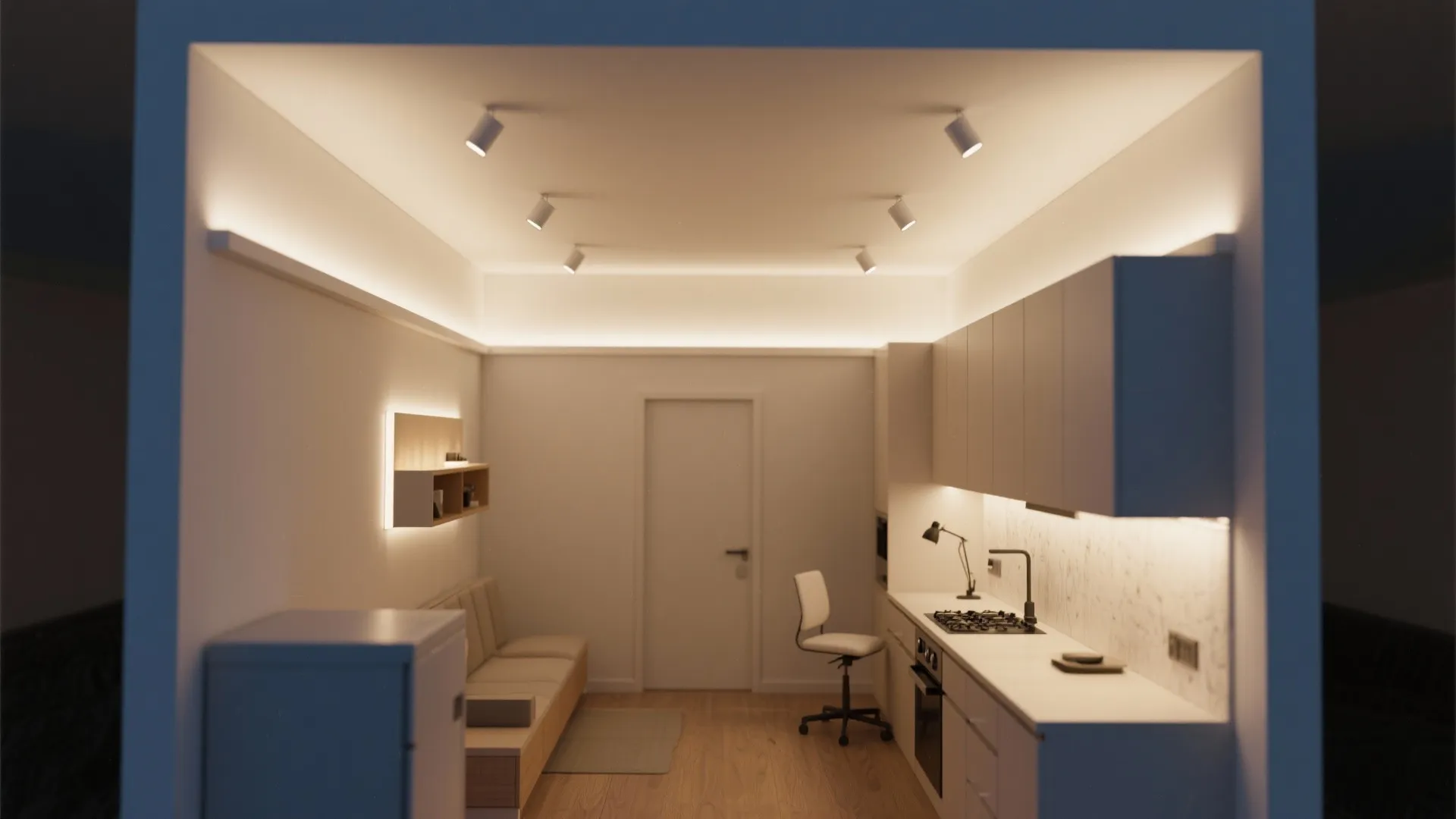 Layered Lighting for Compact Rooms