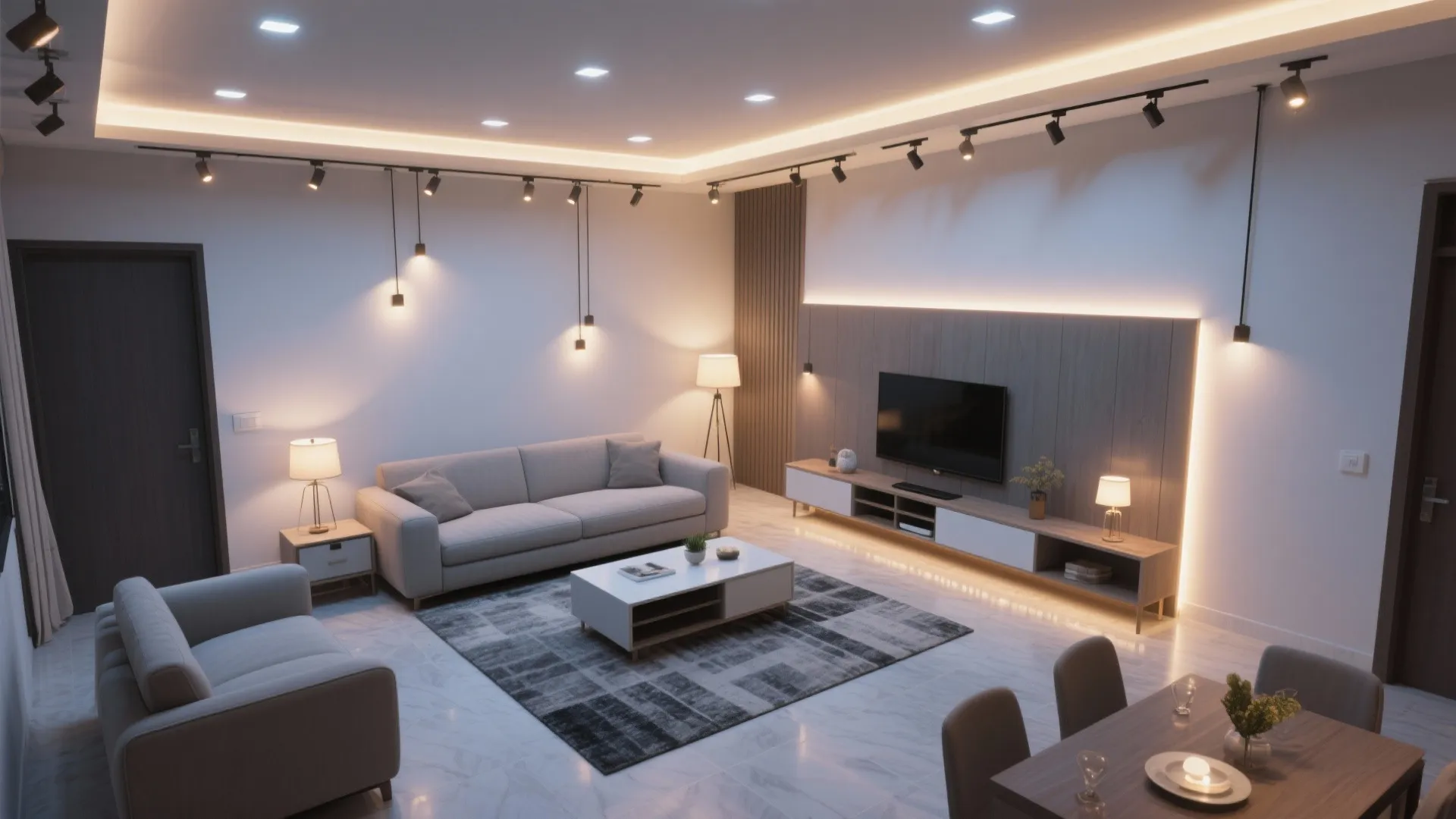 Layered lighting that sets the mood and saves energy
