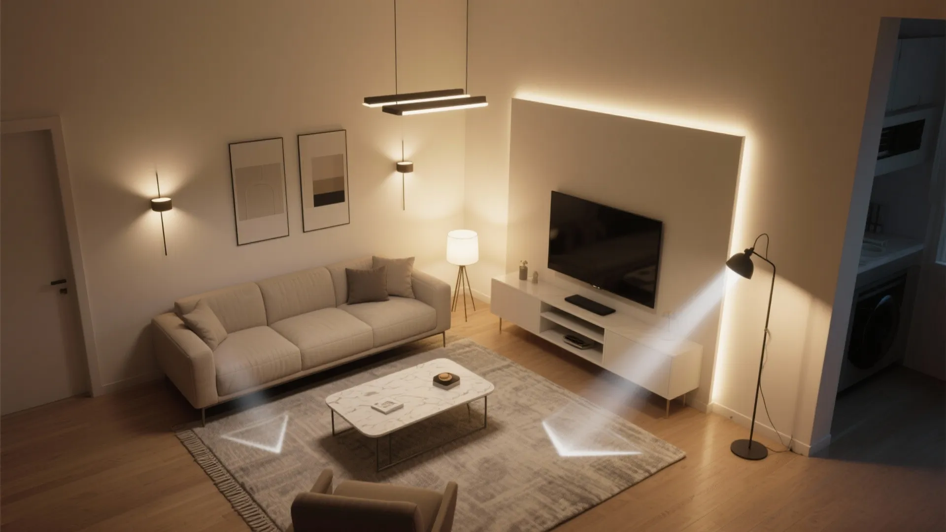 2) Sculptural Lighting Layers, Not Bigger Fixtures