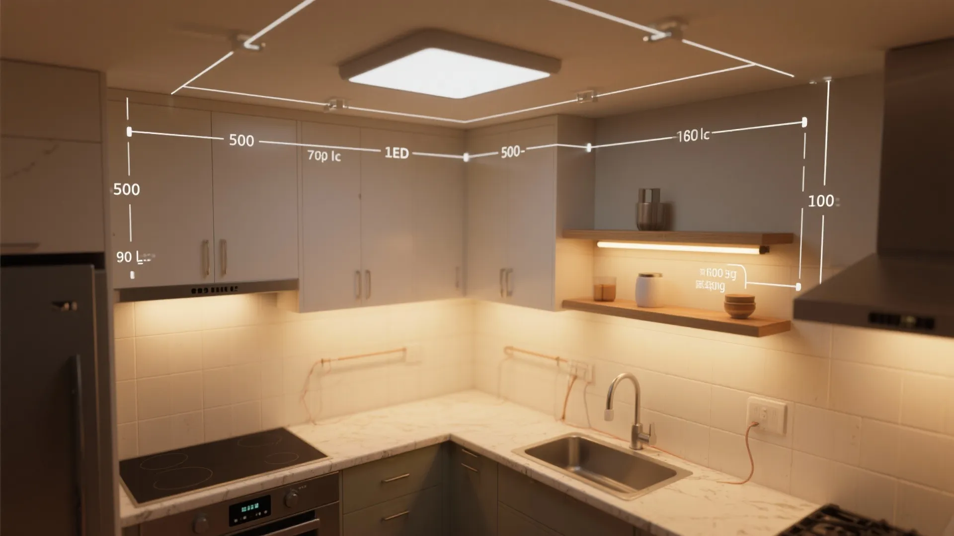 Task lighting layers for stress-free cooking