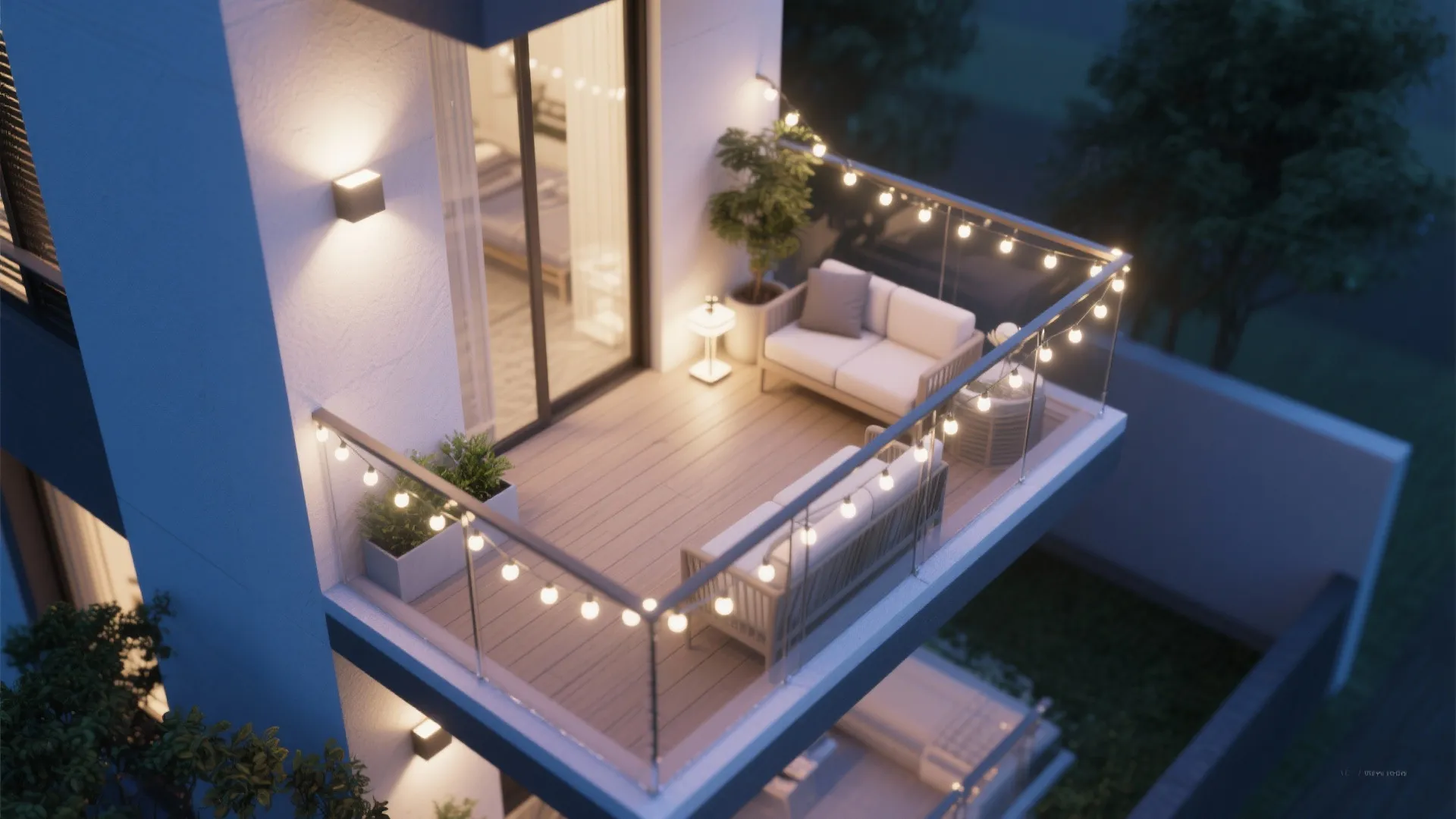 Warm materials and layered lighting