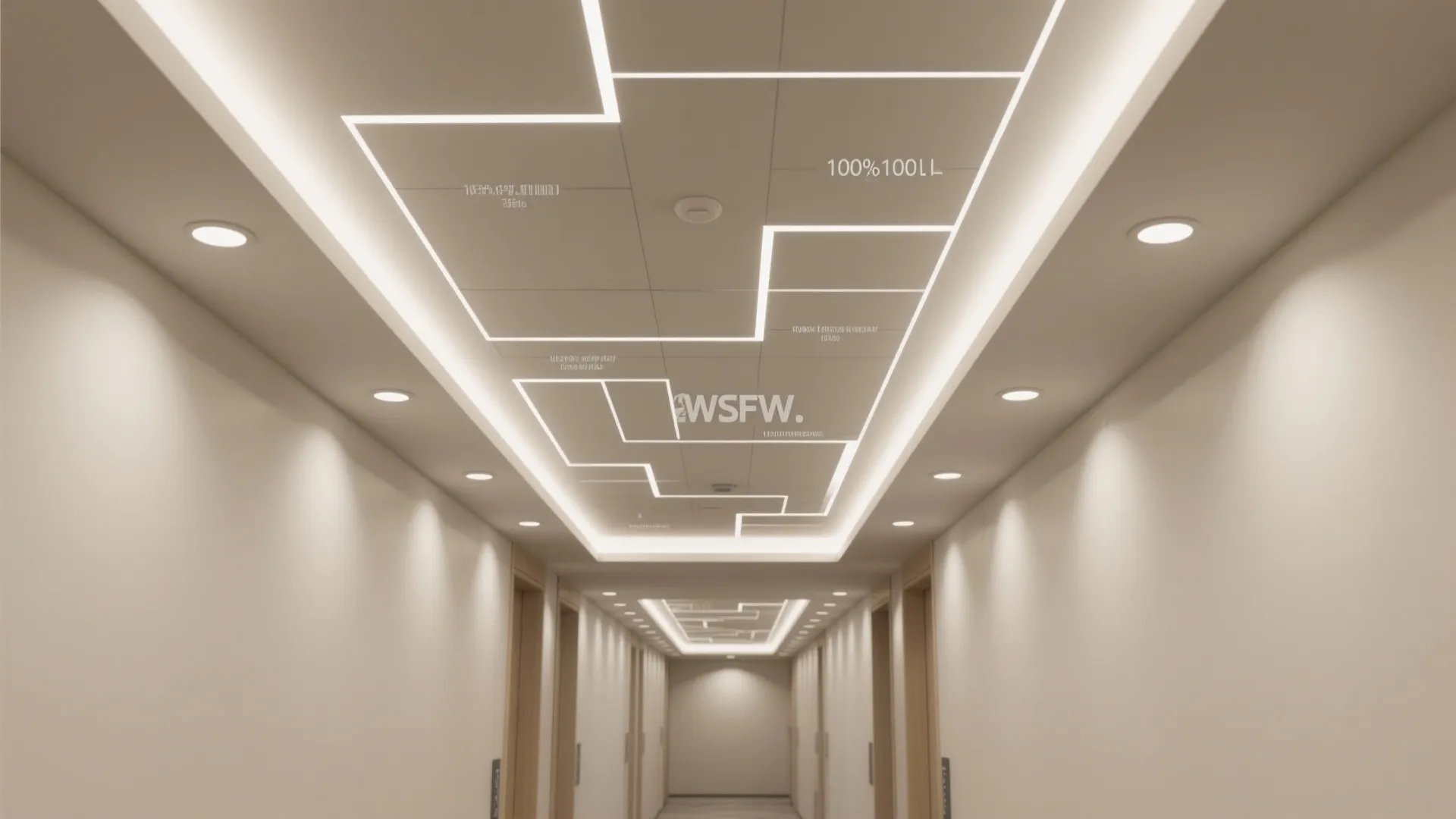 Minimal layered lighting for slim corridors