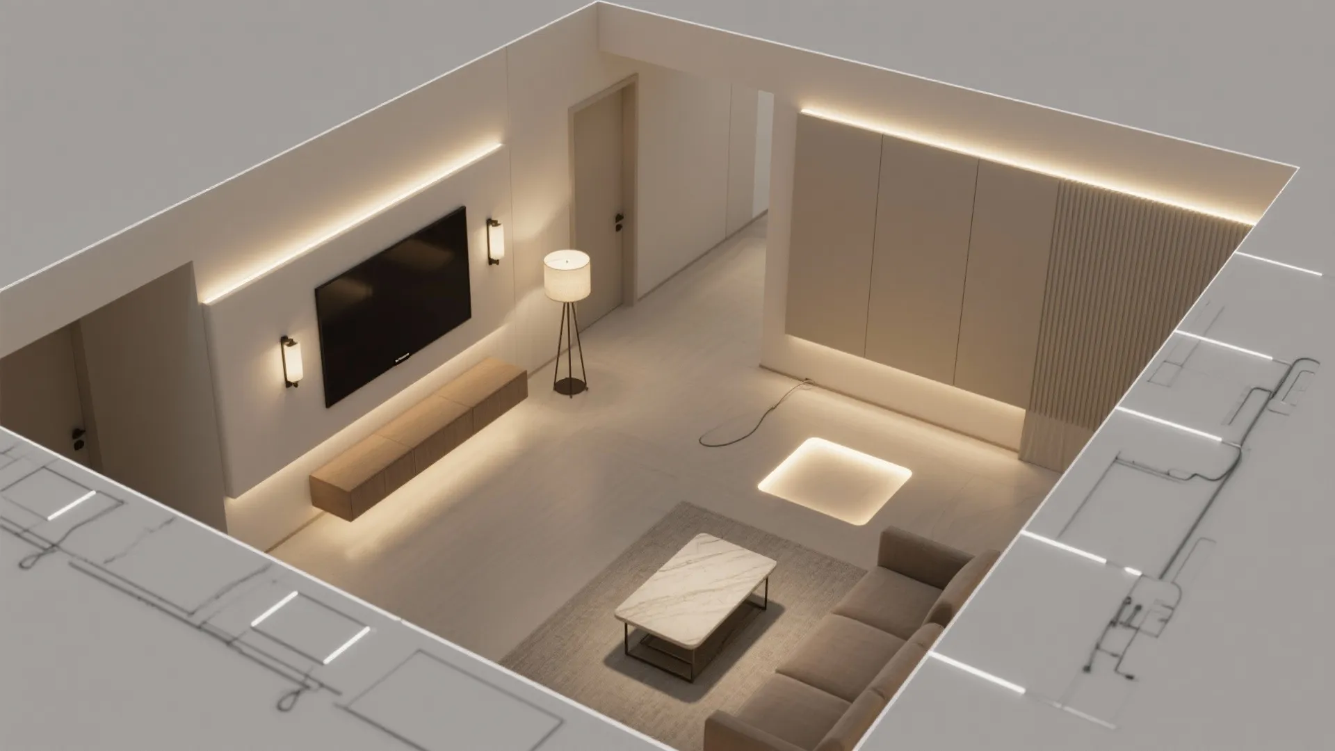 Backlit Panels and Layered Lighting