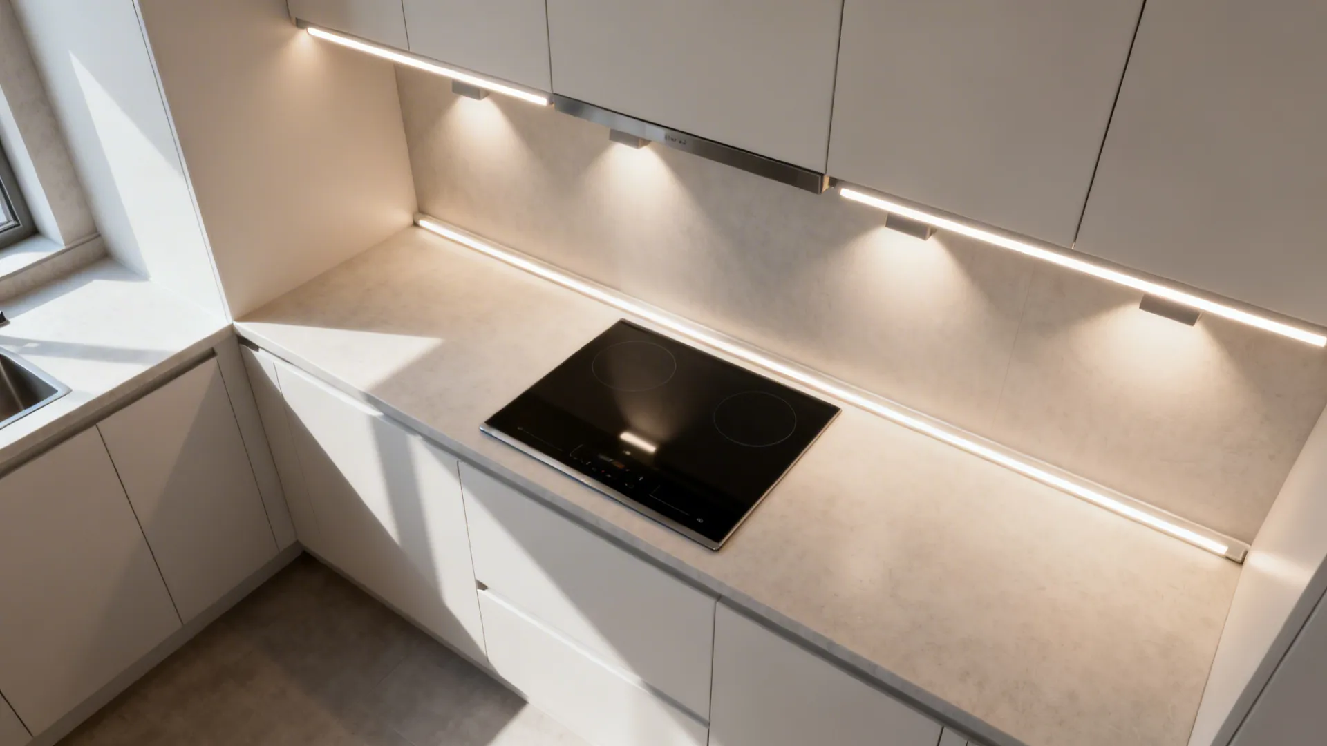 Integrated lighting and slim induction for workflow