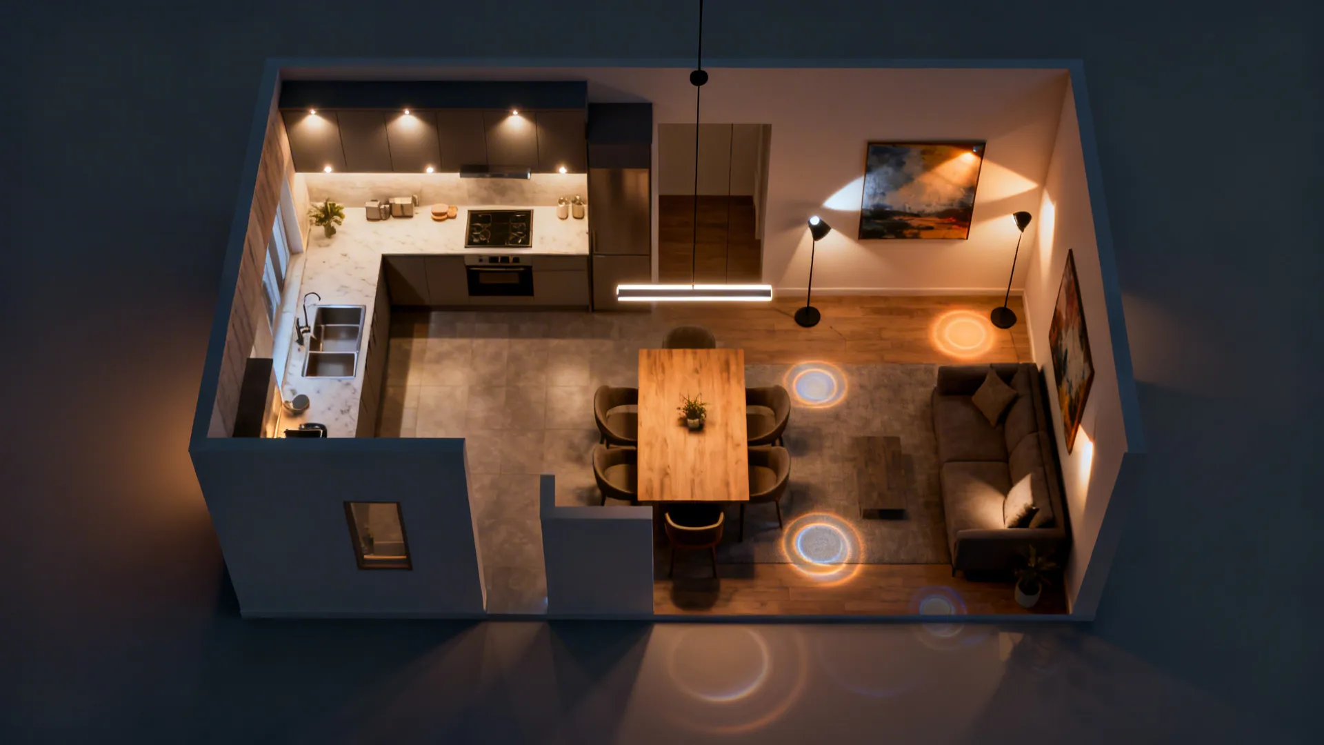 Soft zoning with layered lighting