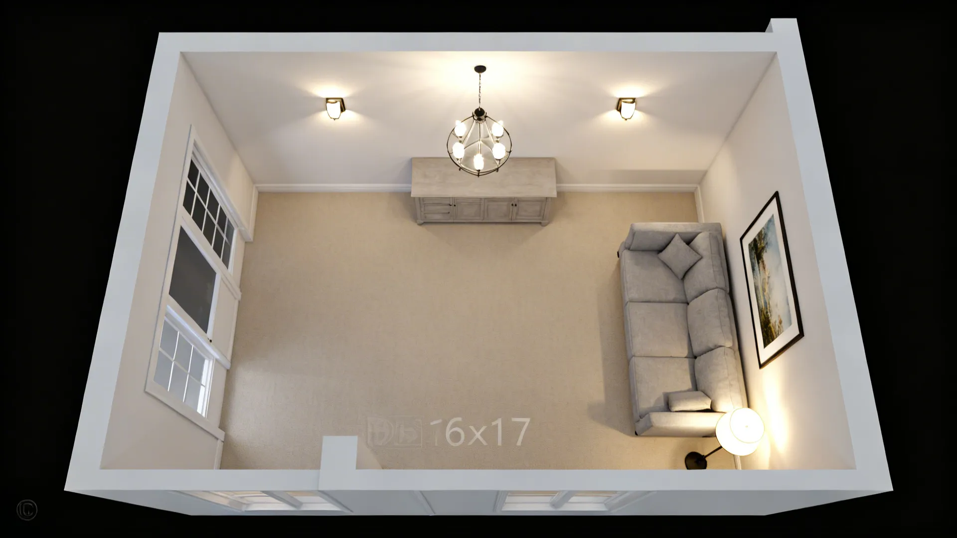 Light layers: sconces, lamps, and a dimmable center