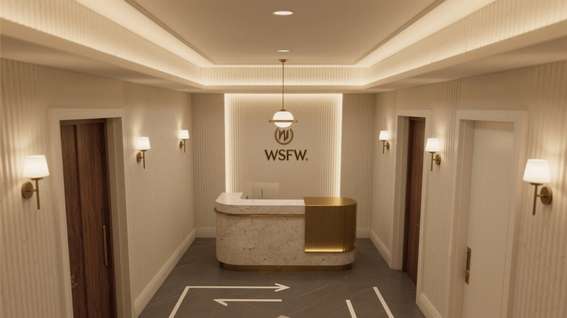 Layered lighting for a welcoming arrival