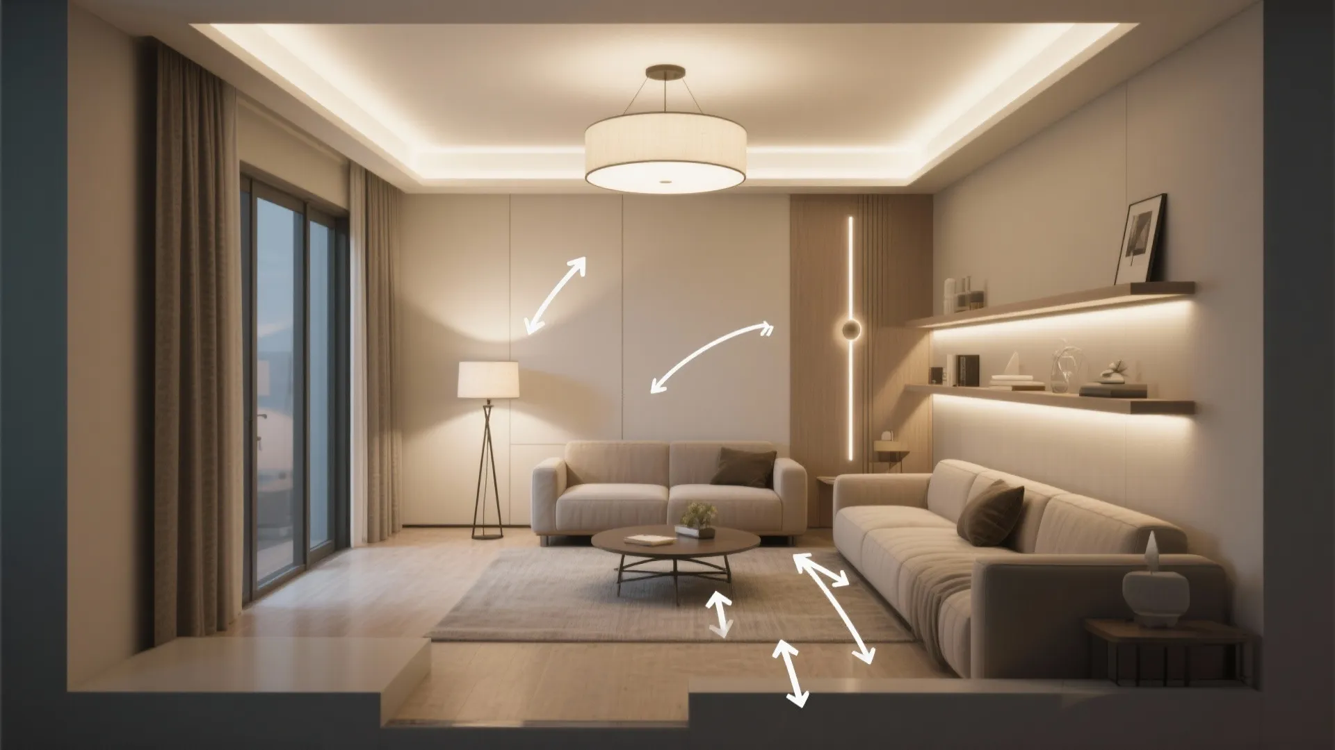 Layered Lighting for Multipurpose Evenings