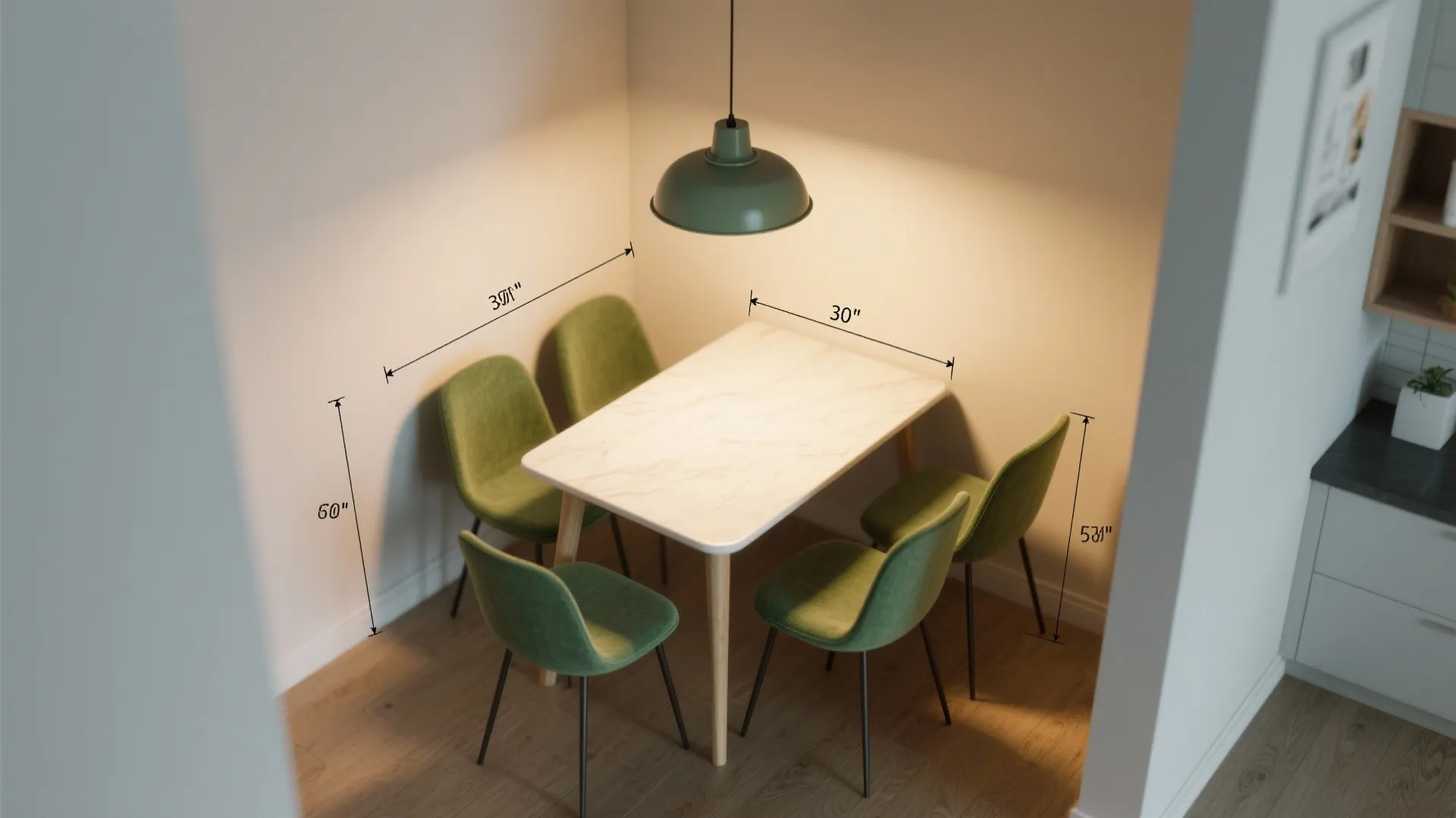 5. Use scaled lighting to emphasize green seating