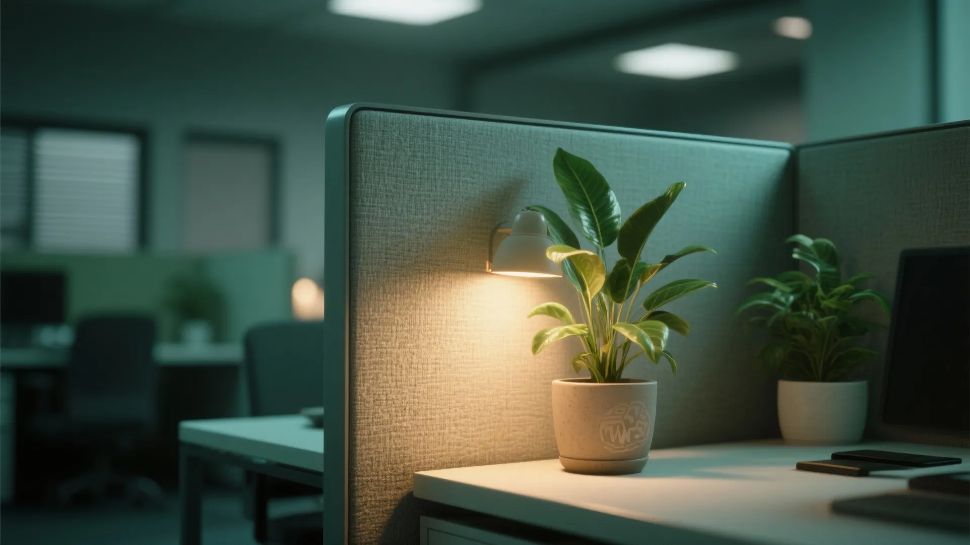5. Lighting, plants, and movable privacy
