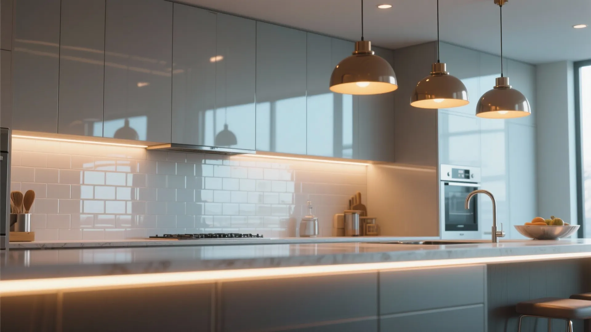 4. Smart lighting layers and reflective surfaces