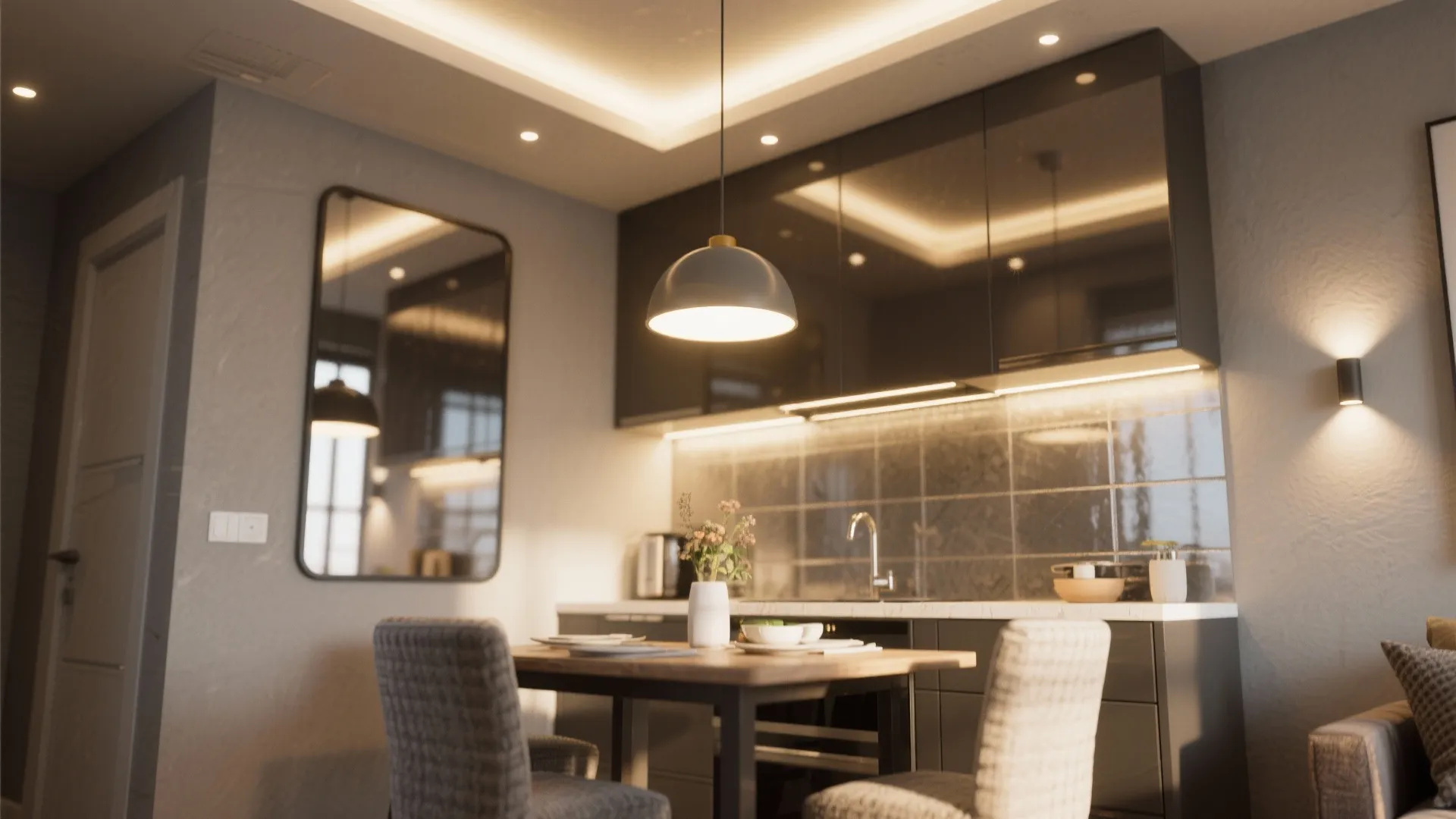 5. Smart lighting and reflective finishes