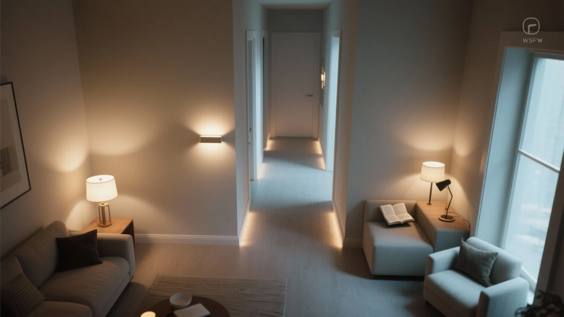 Layered lighting to cue movement and comfort