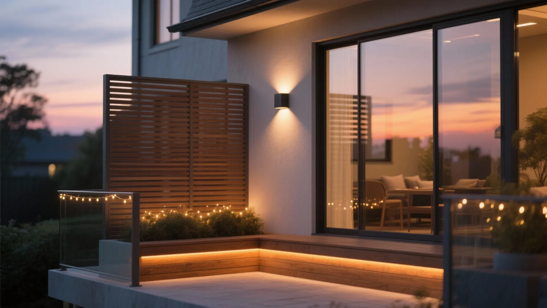 Layered Lighting and Privacy Screens for Curb Appeal