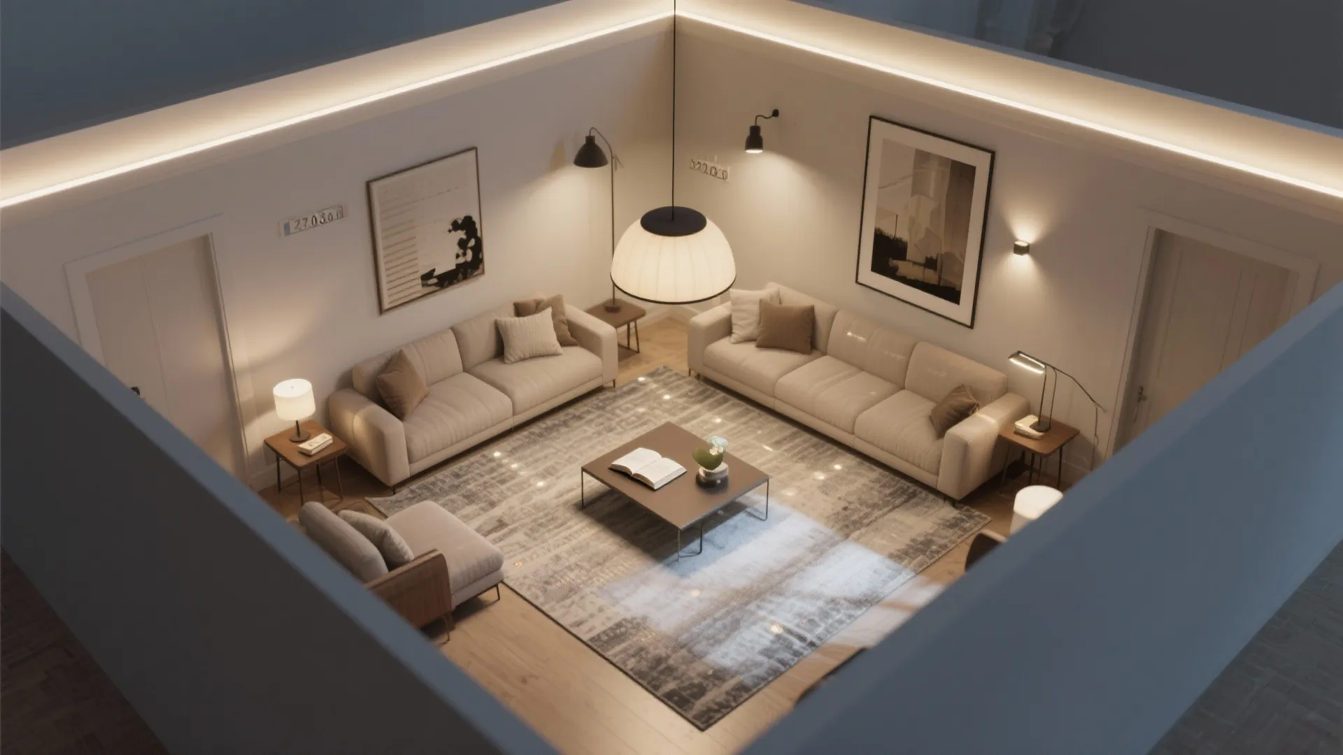 Lighting Strategy for a Simple POP Square Hall