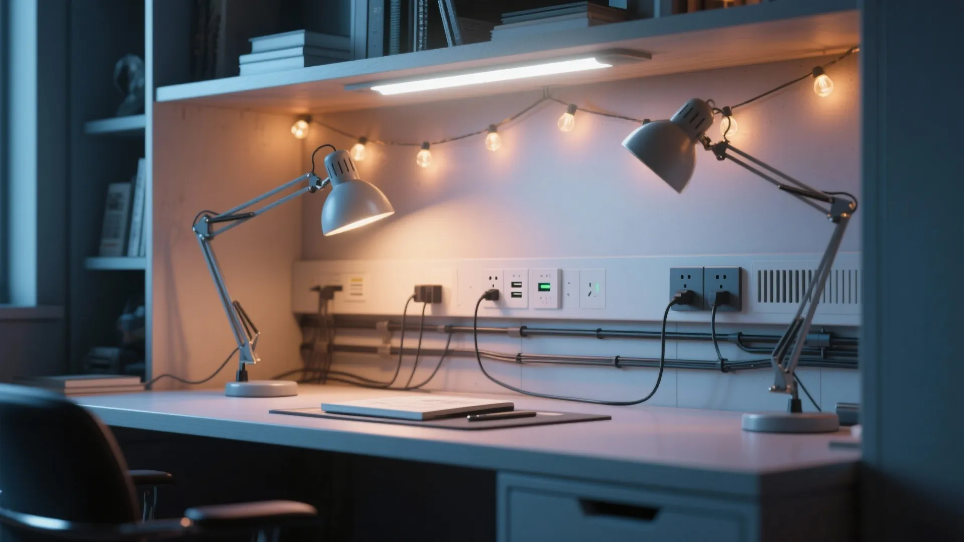 5. Layered Lighting and Smart Tech Corners