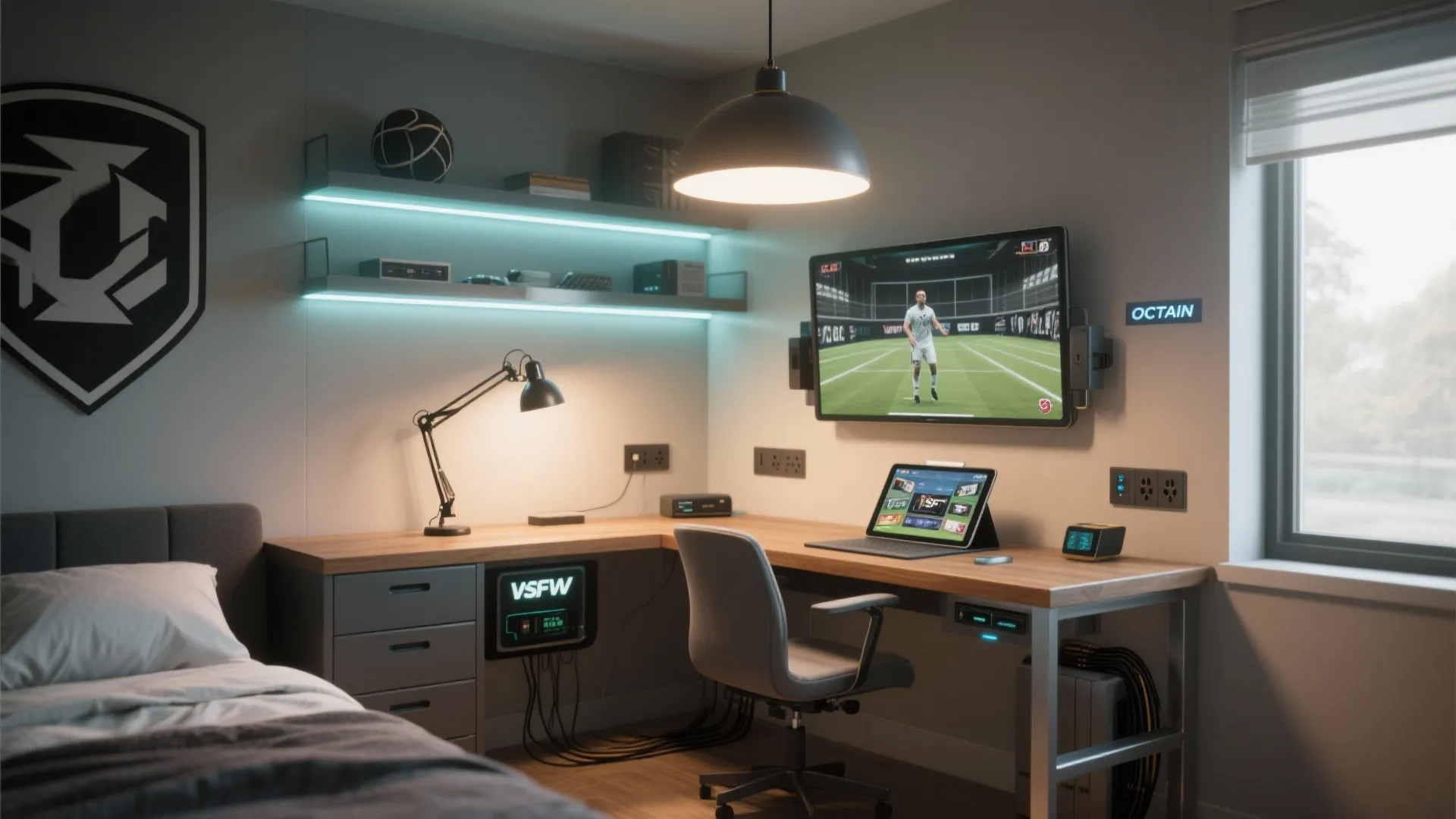 5. Personalized Lighting and Tech Corner