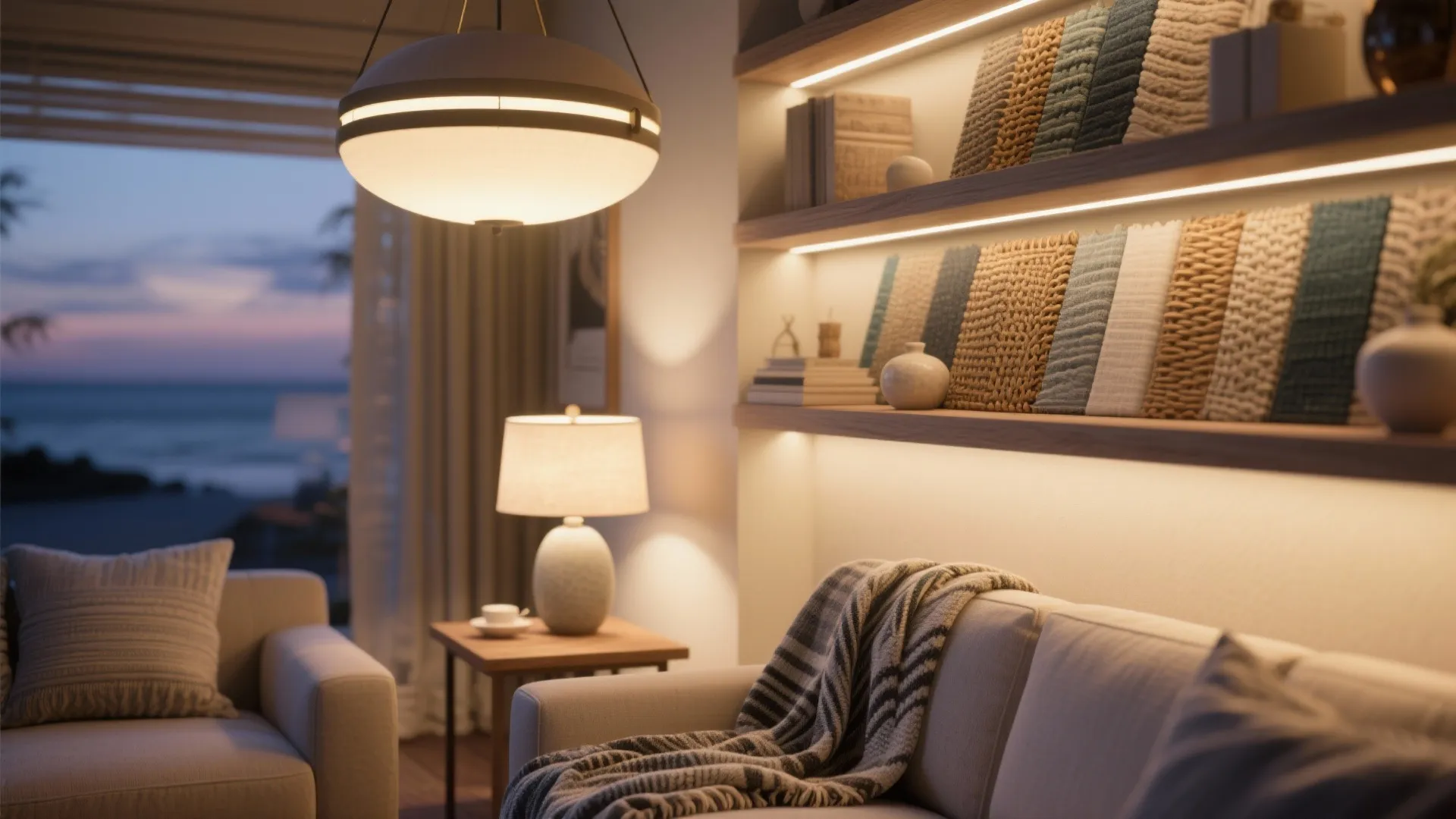 5. Invest in layered lighting and coastal textures