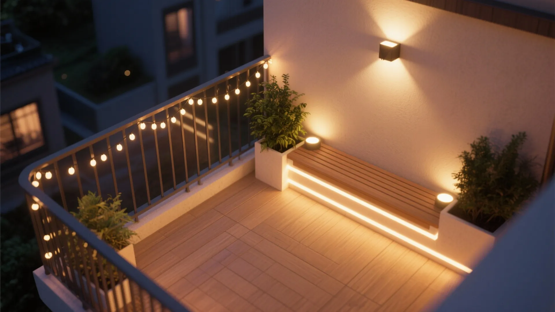 5) Layered Lighting + Microclimate Comfort
