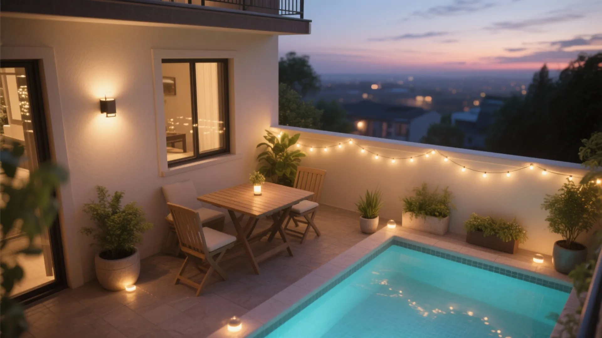 Layered Outdoor Lighting for Evenings