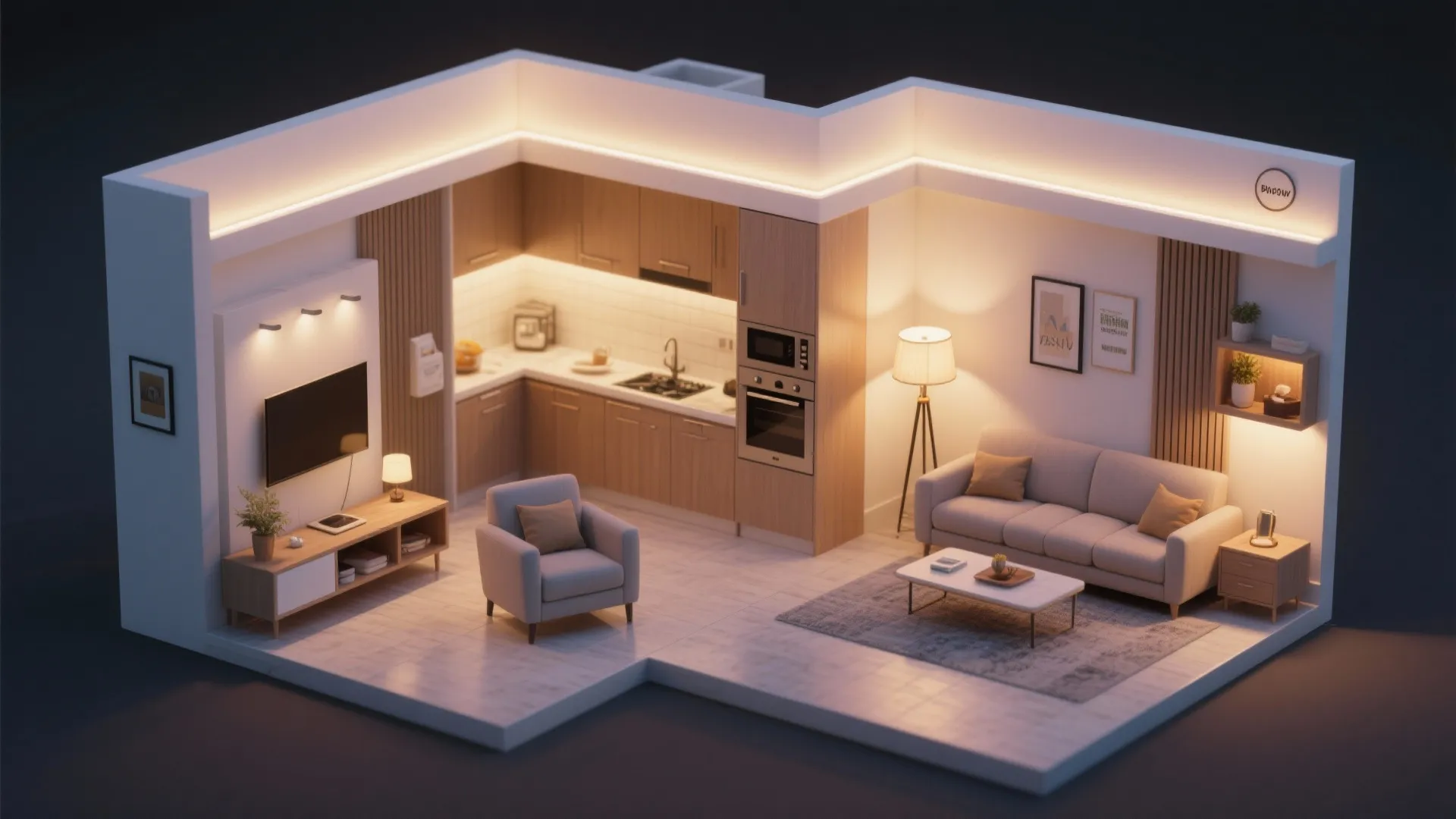 Layered lighting and reflective palettes