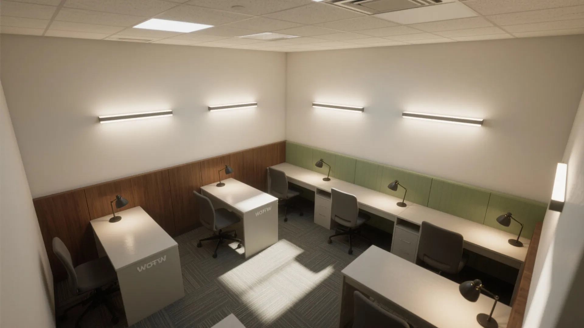 Layered, low-glare lighting