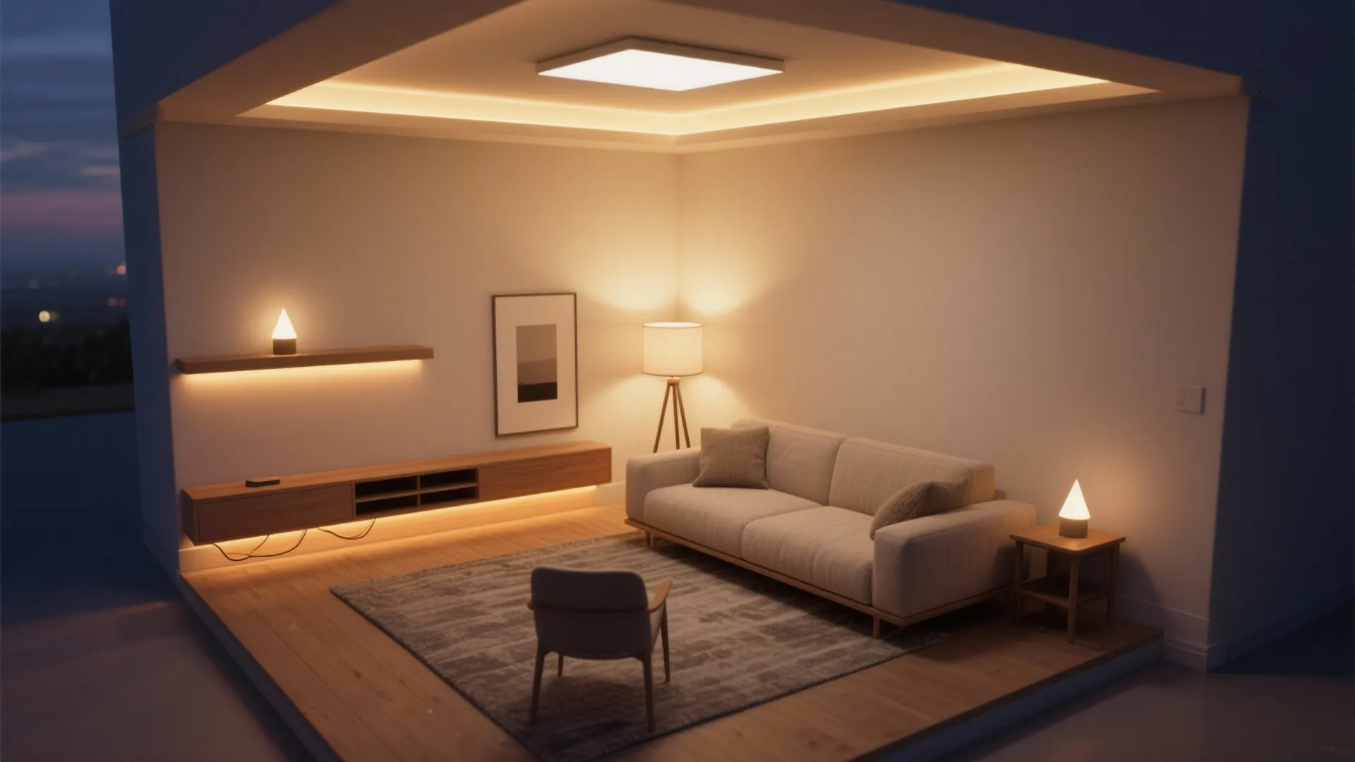 Layered lighting for calm evenings