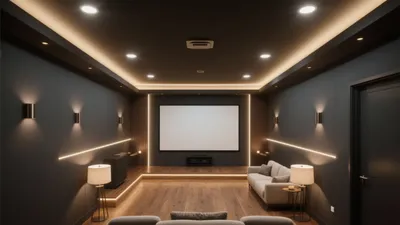 Modern Home Theater Design with Ambient Lighting