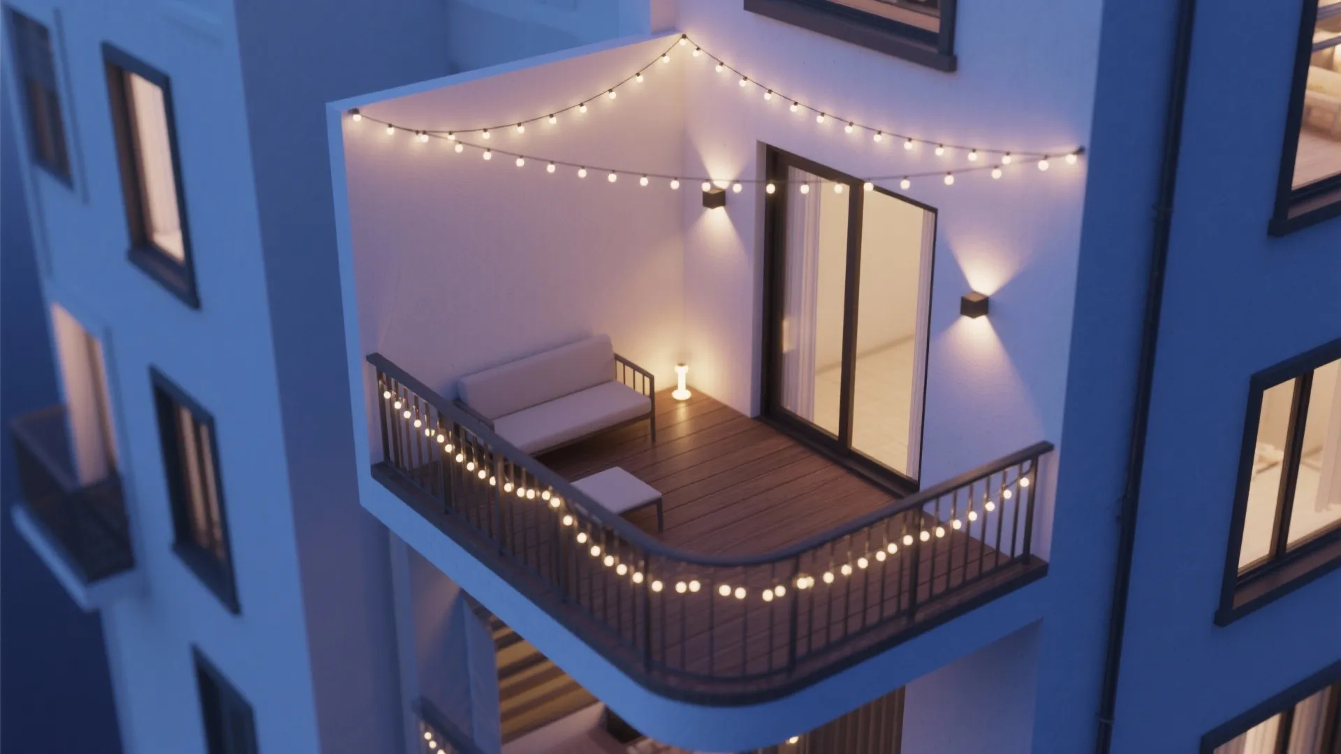 Layered lighting for evening comfort