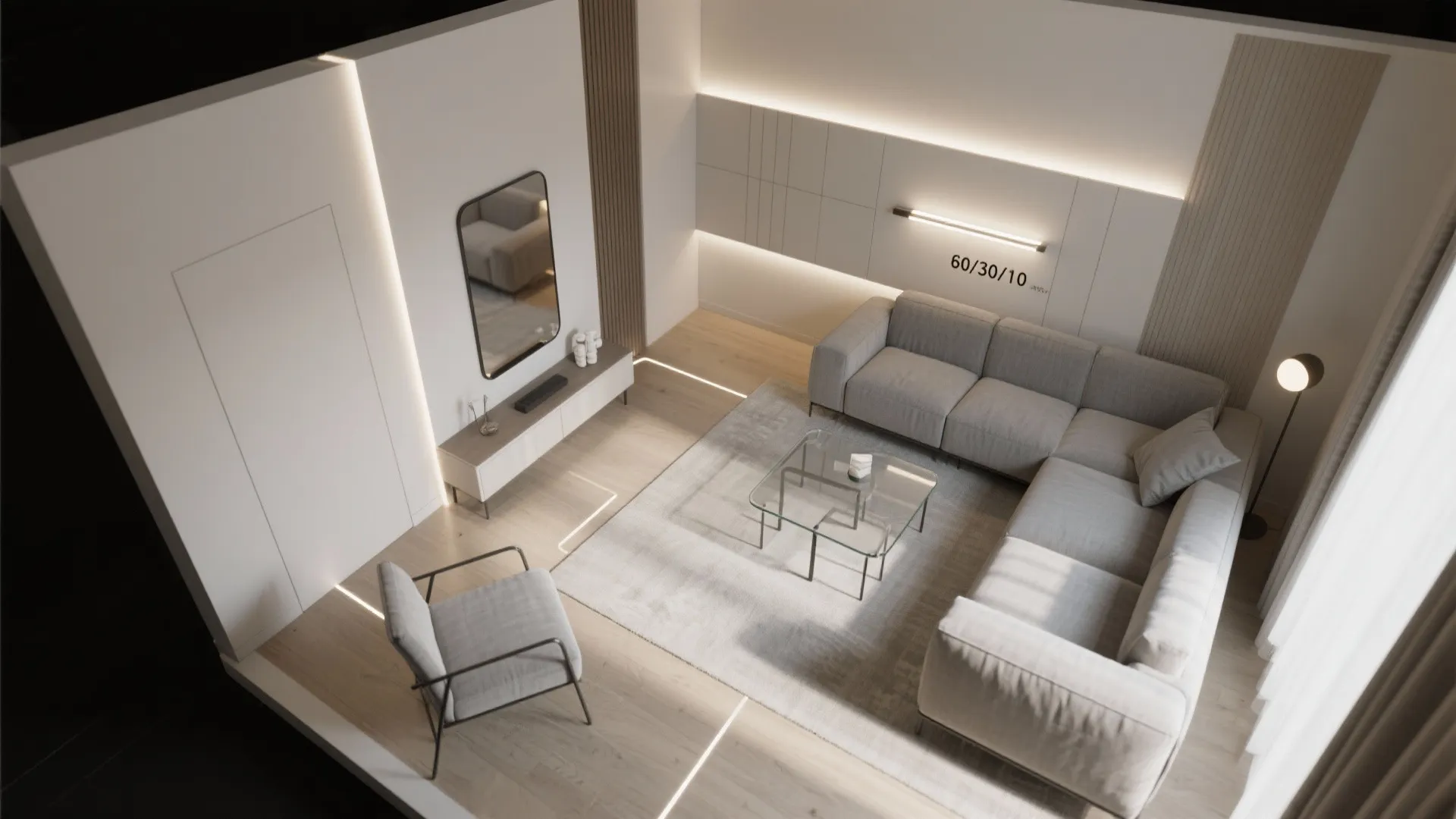 2) Glass, Light, and a Floating Effect