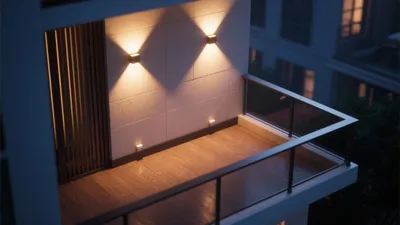 Modern Balcony Design with Warm Lighting