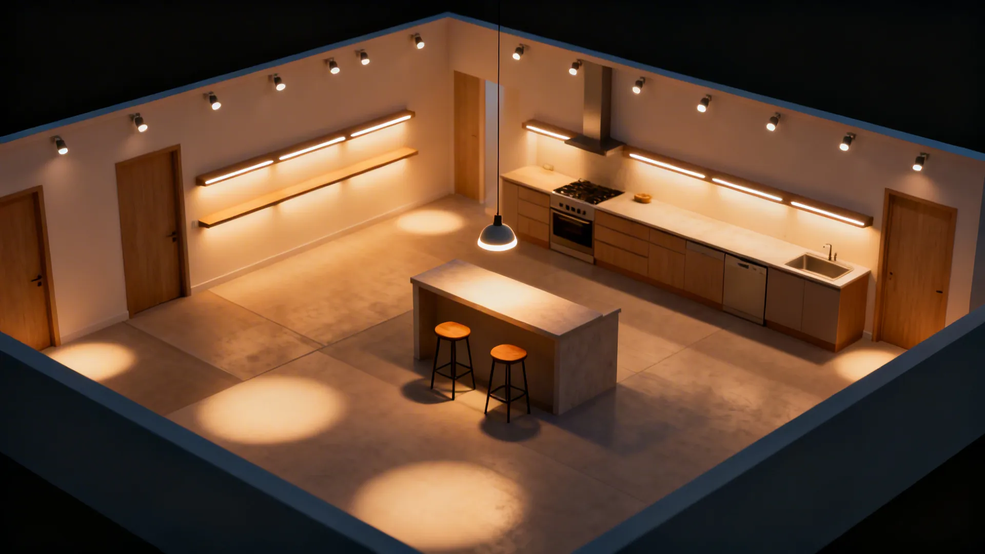 Layered Lighting for Zones and Mood