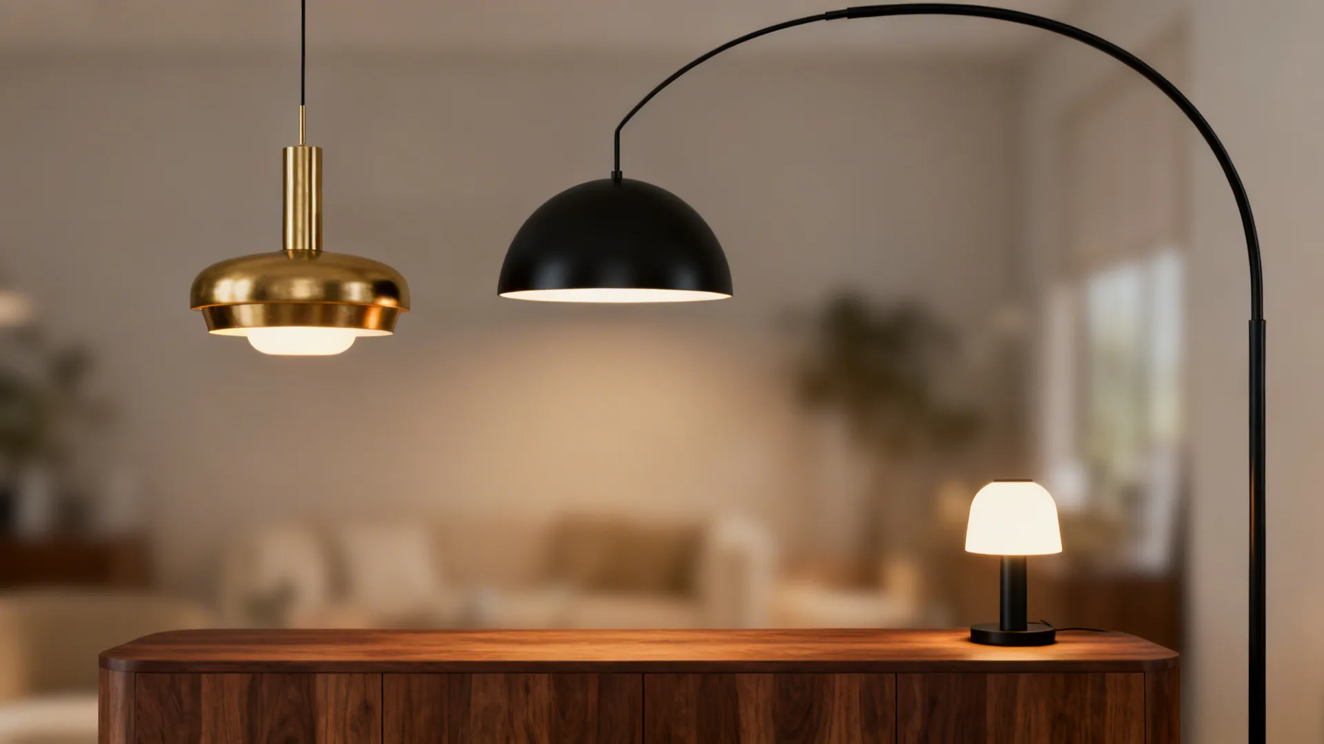 4. Anchor the room with a sculptural lighting trio