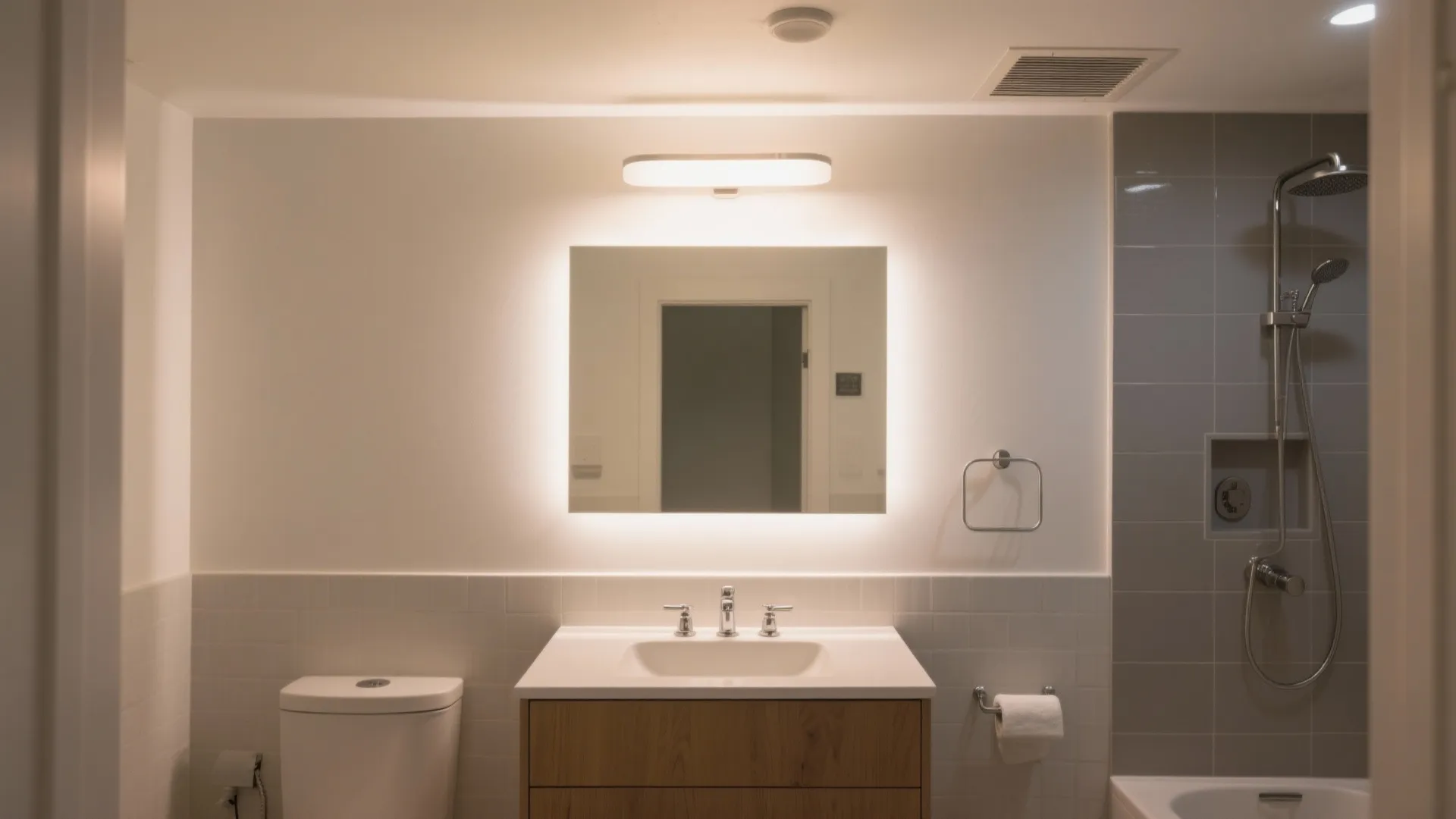 Layered lighting + ventilation for a cleaner, brighter feel