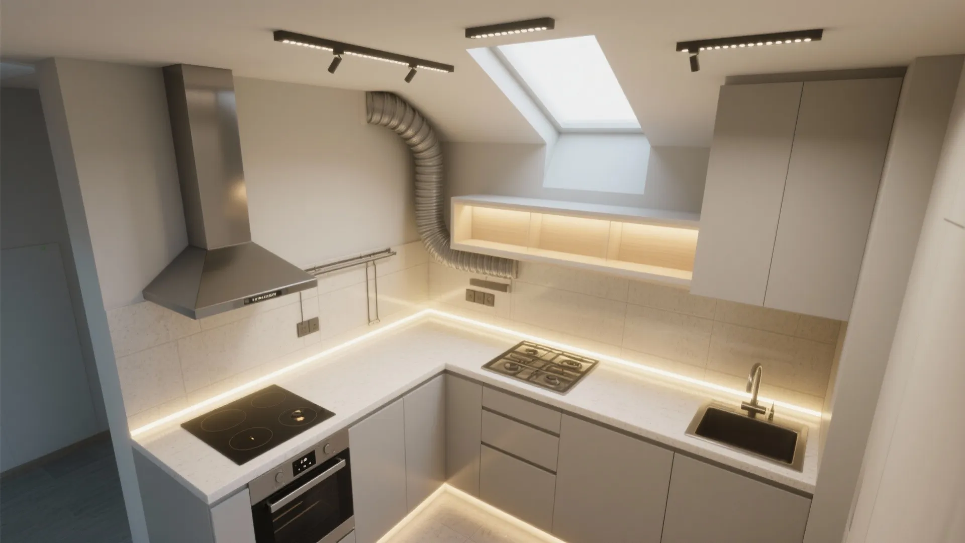 Task lighting and ventilation that respect small-space reality