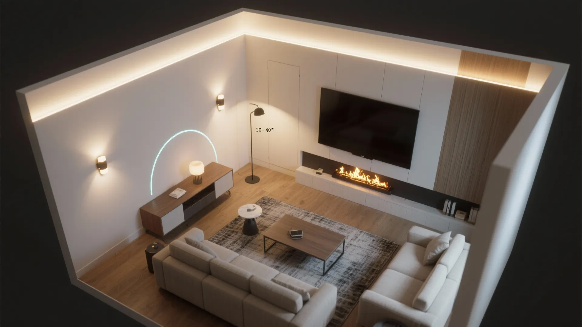 Layered lighting and right-size viewing