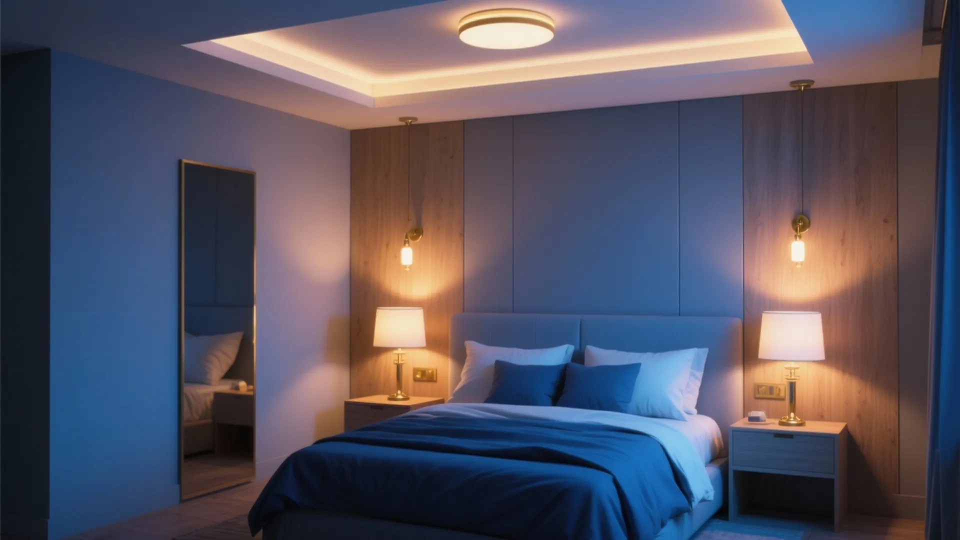 5. Lighting That Warms Blue Tones