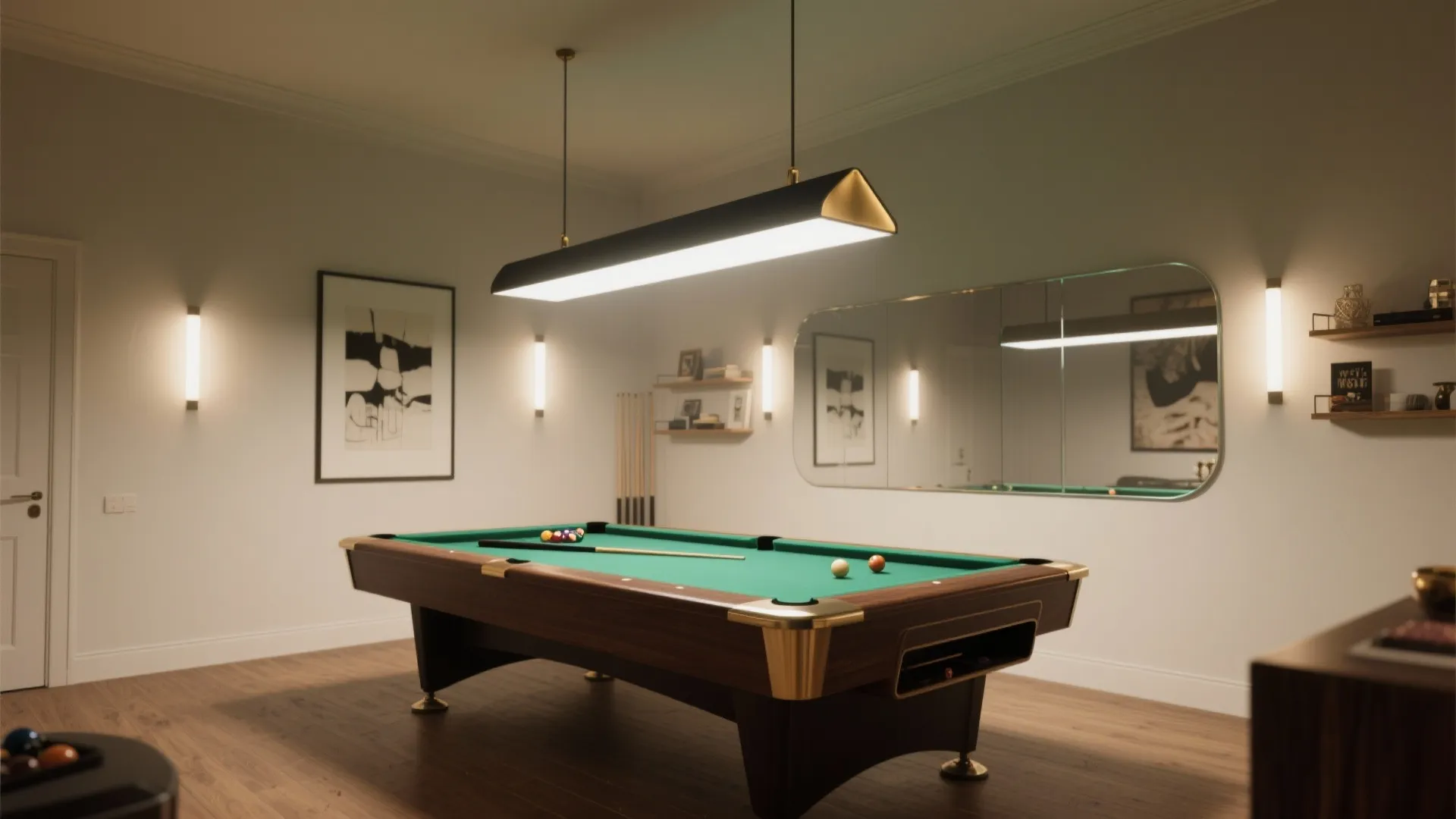 4) Lighting that flatters play—and visually enlarges the room