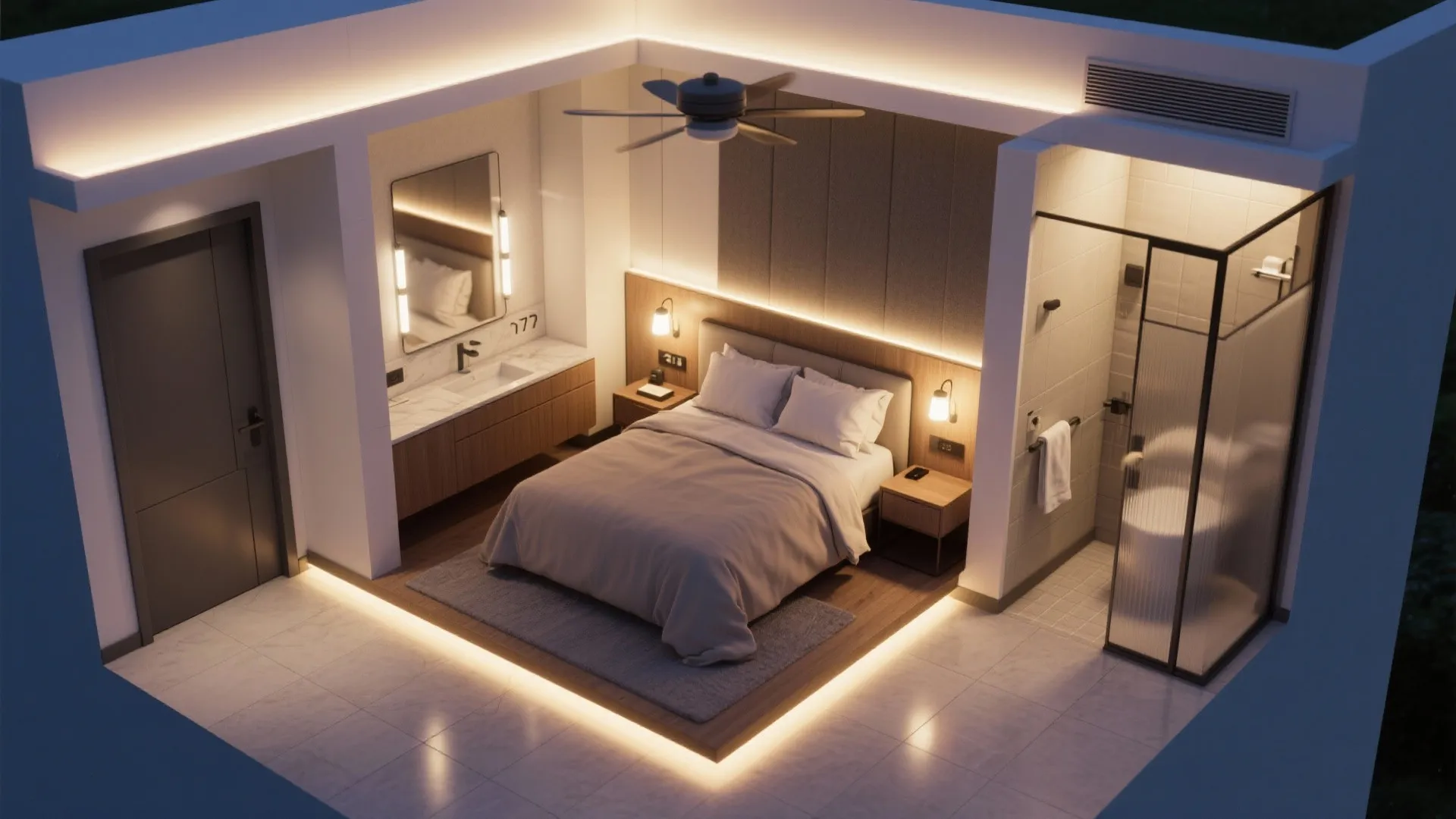Layered Lighting and Acoustic Zoning That Respect Sleep