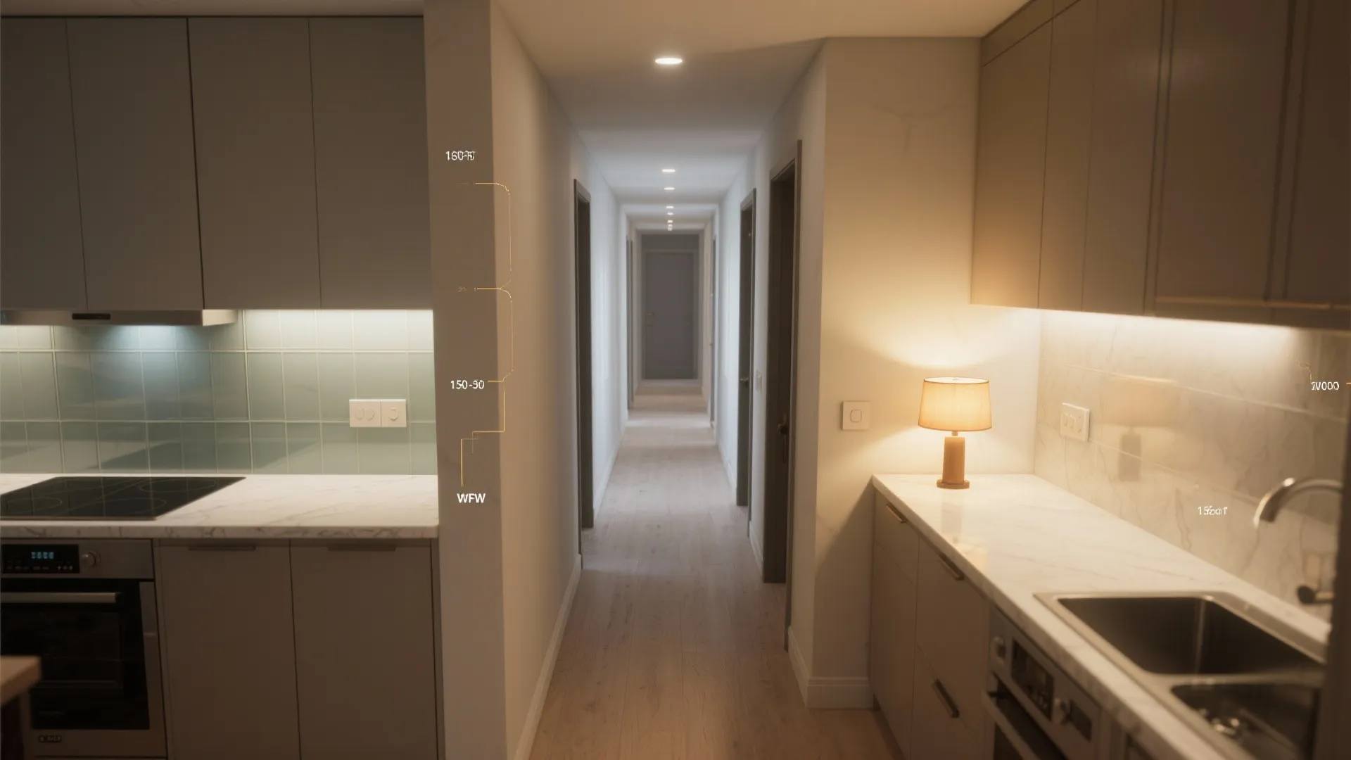 Layered lighting and micro-zoning that guide movement