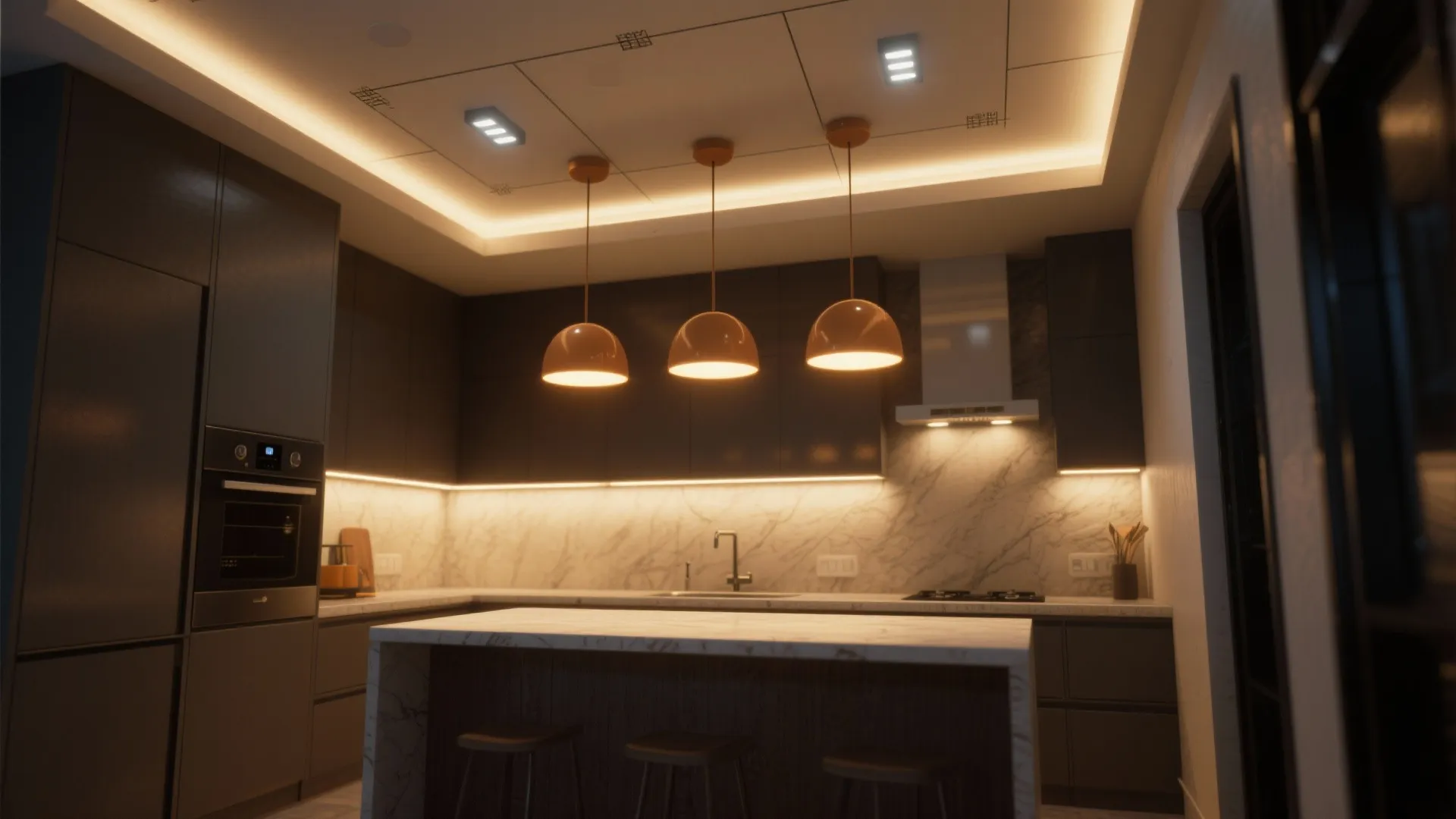 4. Smart lighting layers and dimmable accents