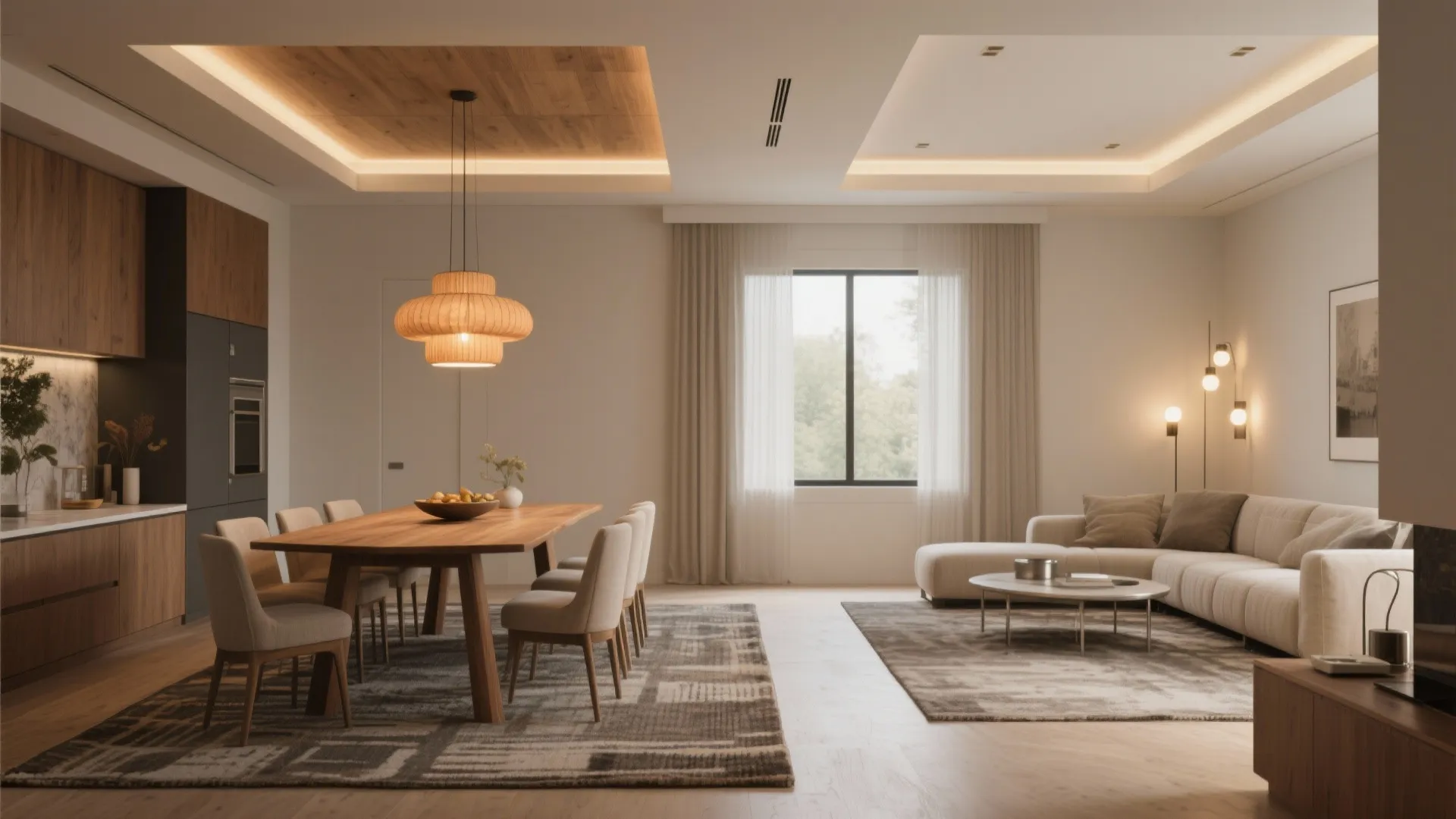 Ceiling and Floor Zoning with Lighting
