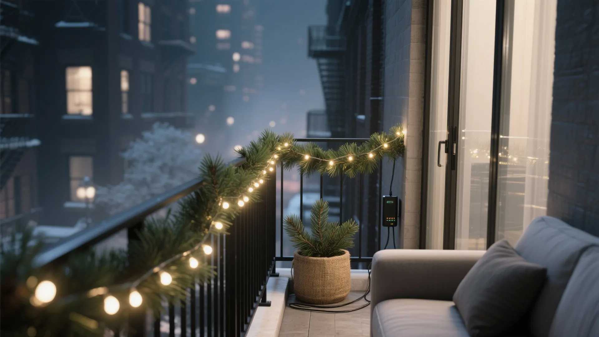 Minimalist Lights + Evergreen Garland