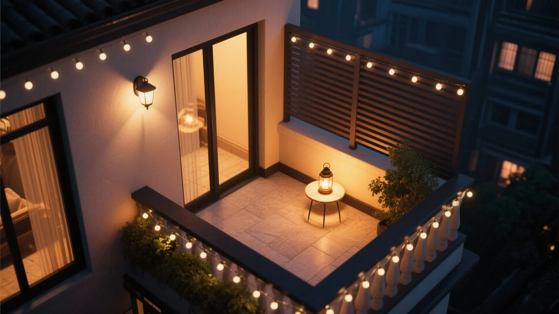 Layered Lighting + Privacy Screens