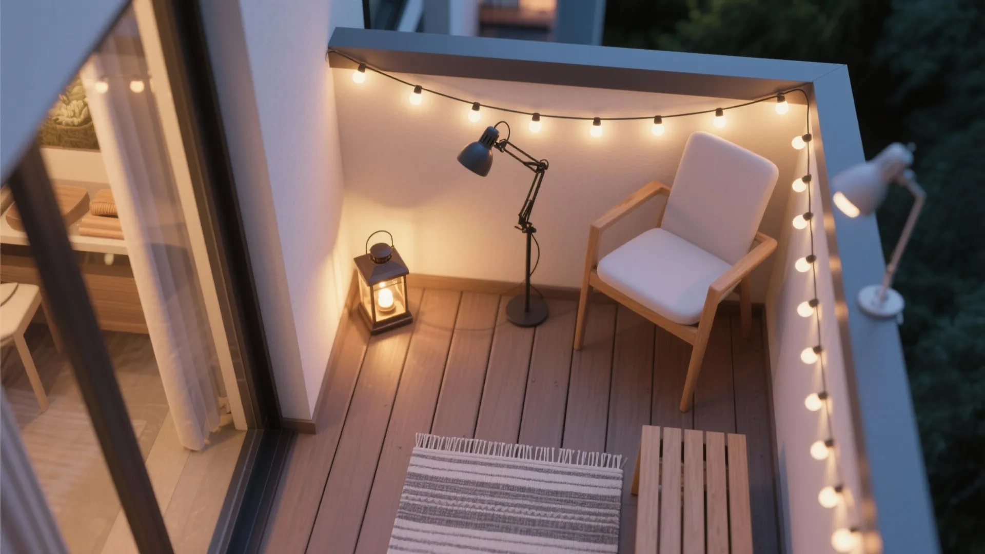 Layered Lighting: Warm String Lights, Lanterns, and Task Glow