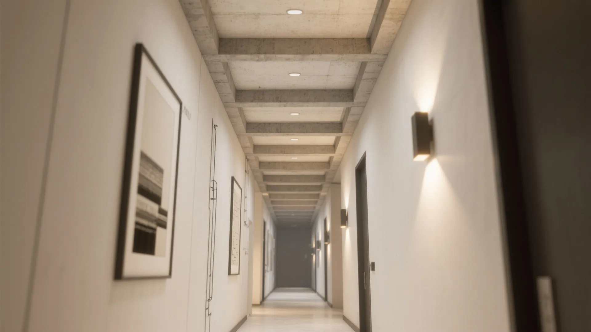 2) Coffered Cement Look with Lightweight Panels