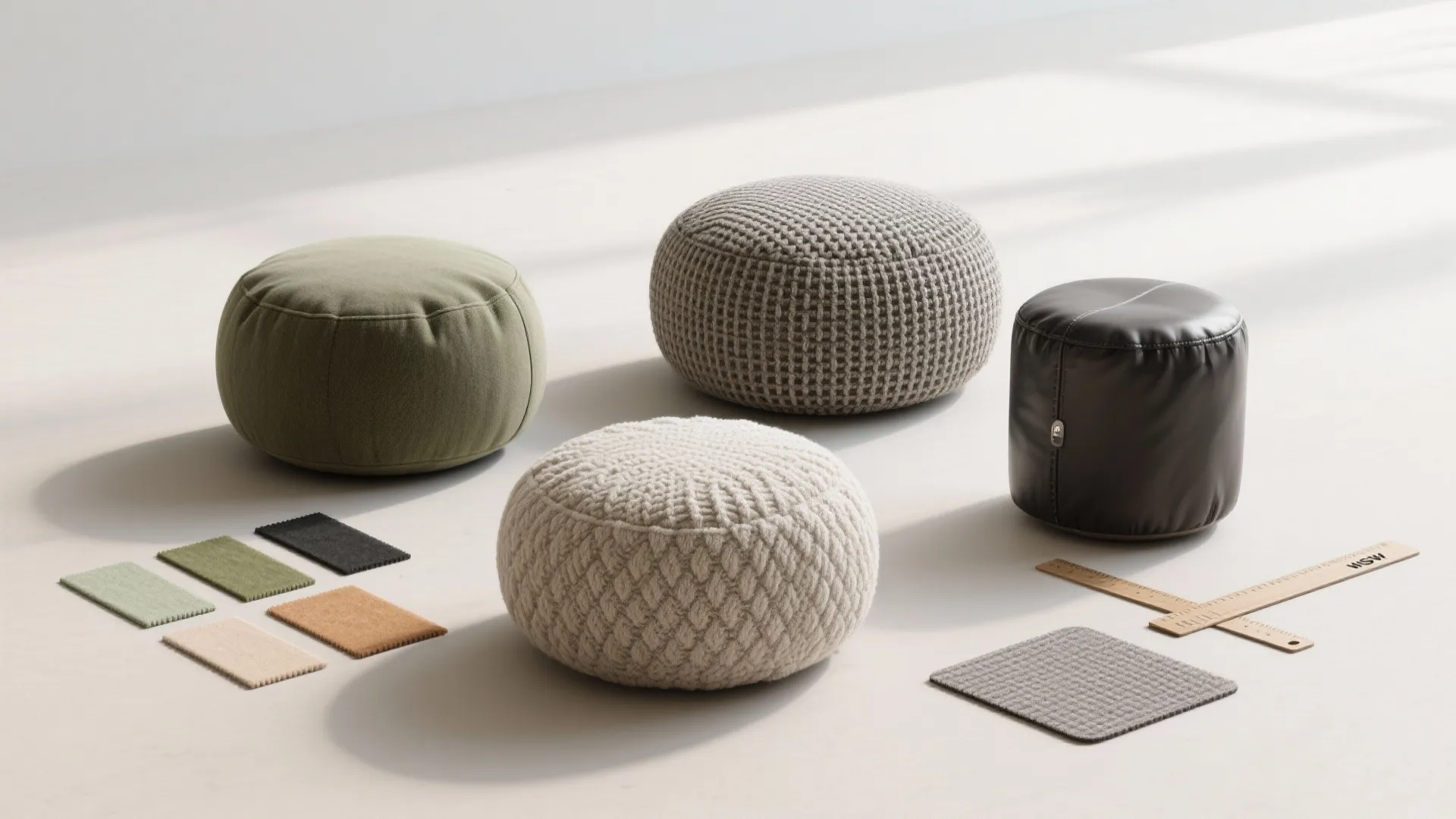 3. Lightweight Poufs and Stools