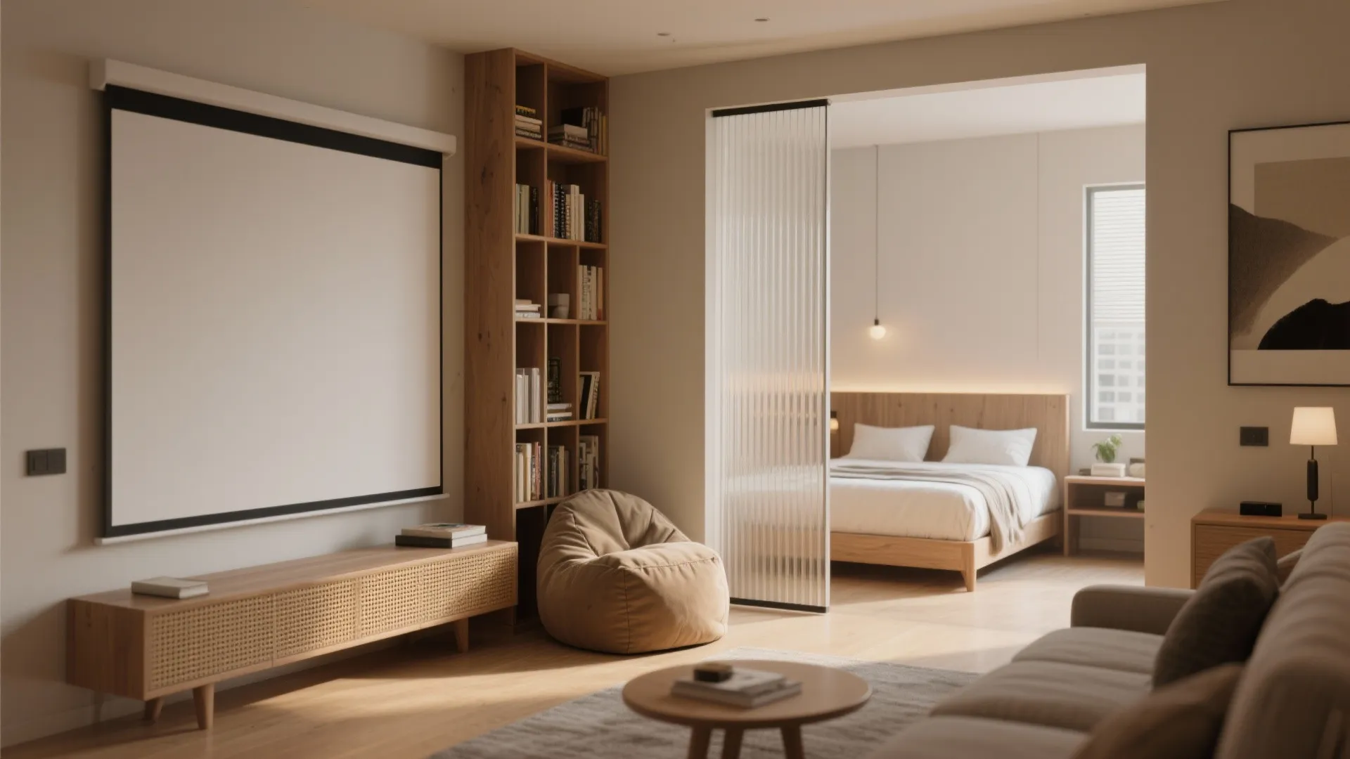 1. Define zones with lightweight furniture