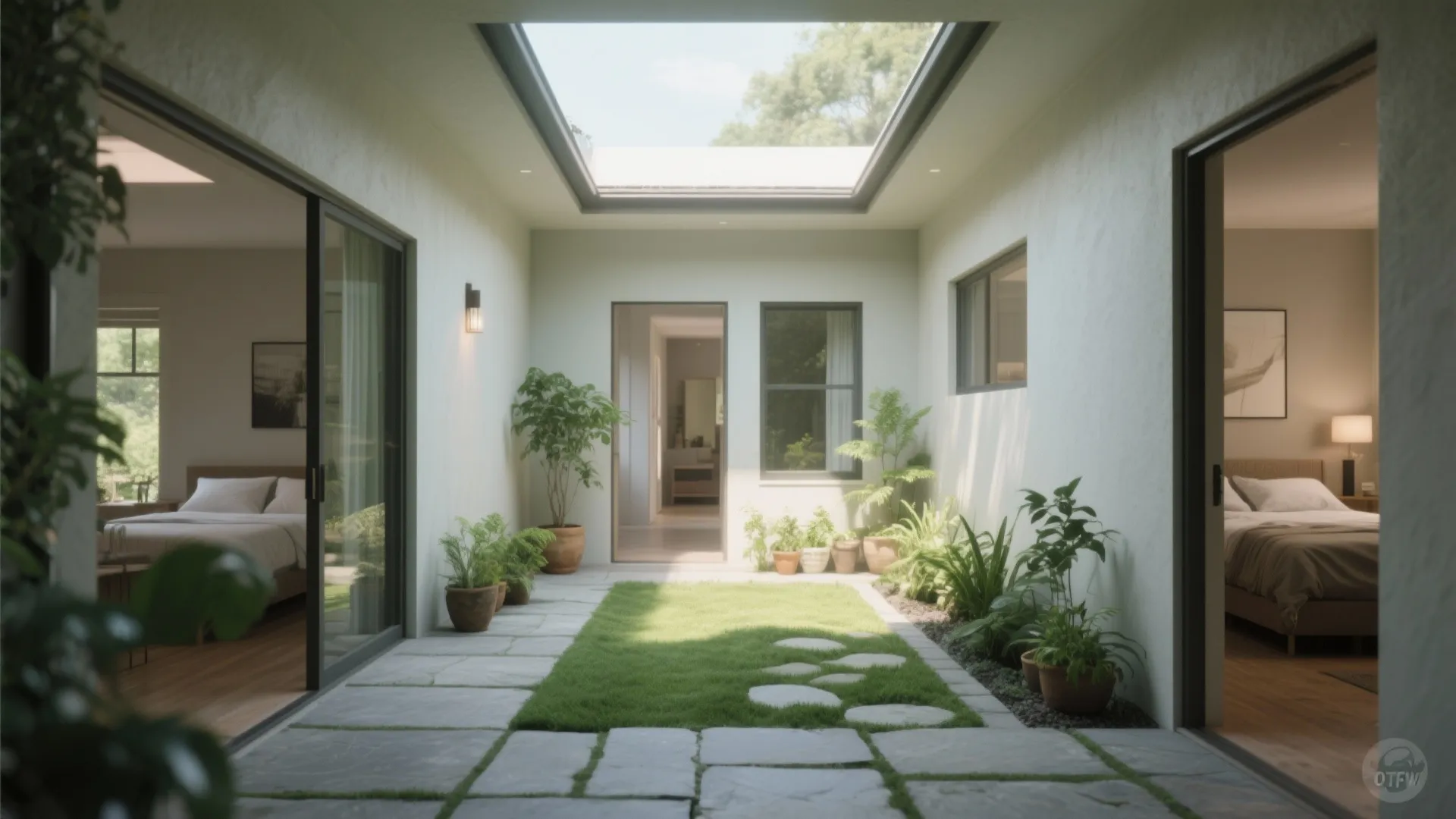 4. Courtyard or lightwell to bring nature inside