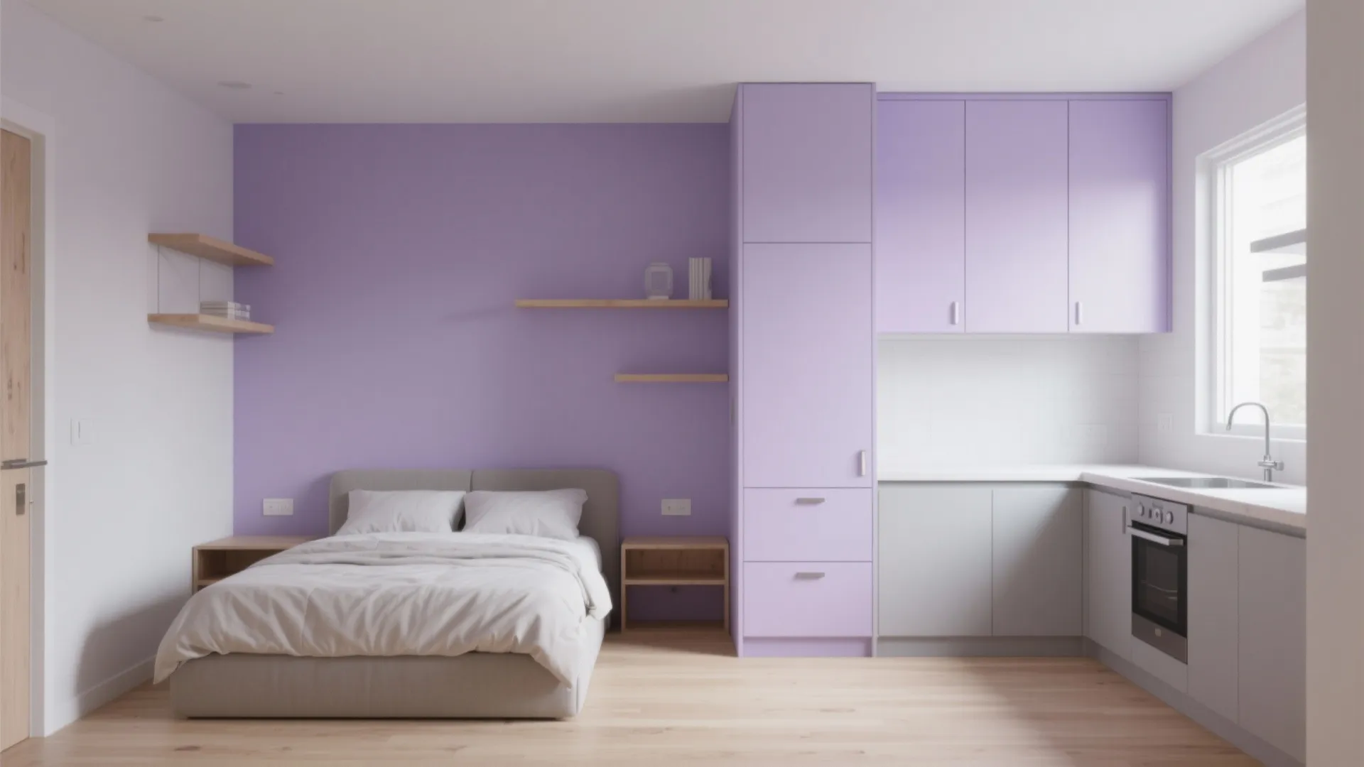 Minimalist Micro-Studio in Light Purple